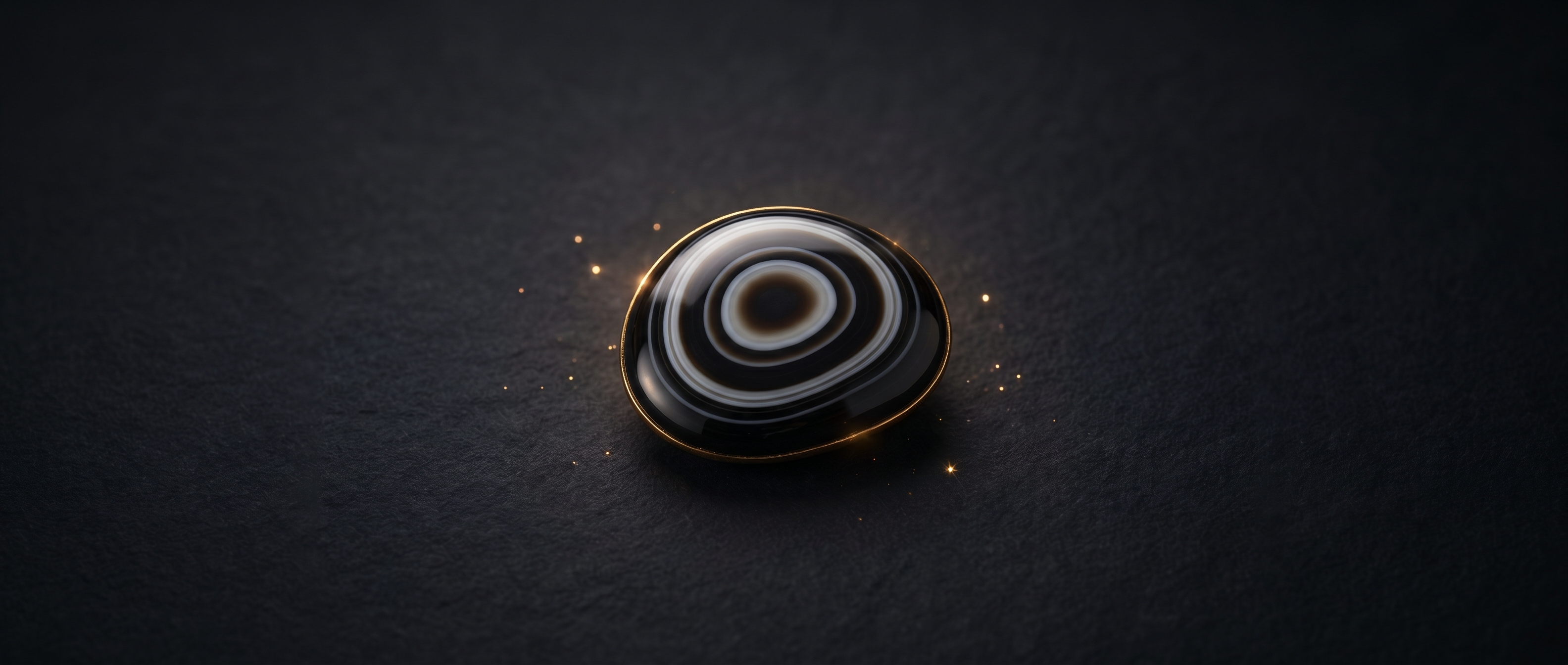 Authentic Sulemani Hakik banded agate stone on a dark premium background — GemsMantra