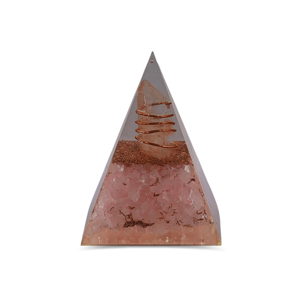 Rose Quartz Orgonite Nubian Pyramid – for Positive Energy