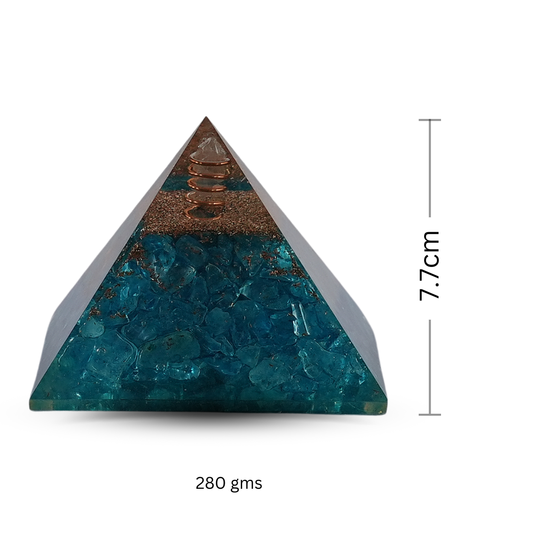 Aquamarine Orgonite Pyramid – for Positive Energy