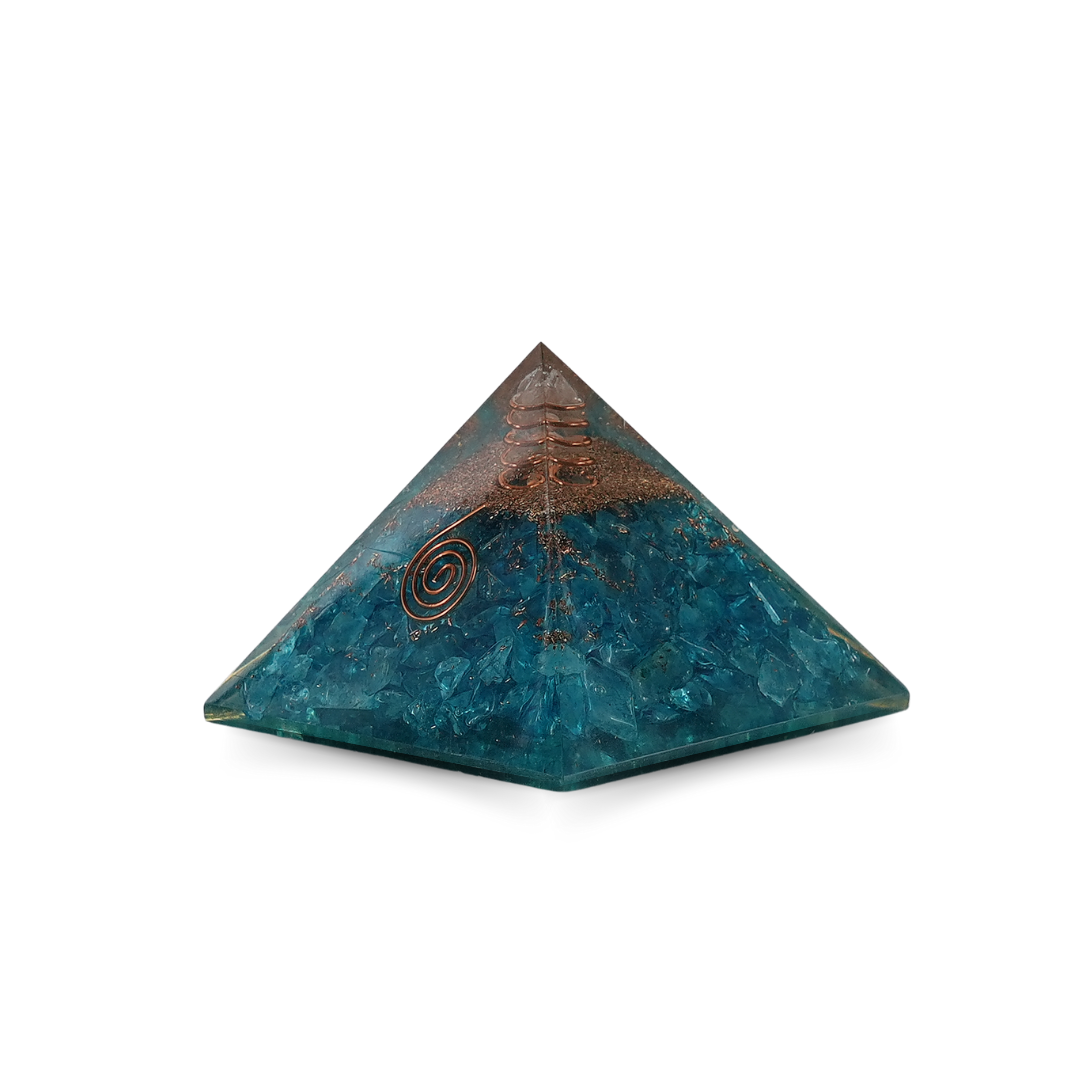 Aquamarine Orgonite Pyramid – for Positive Energy