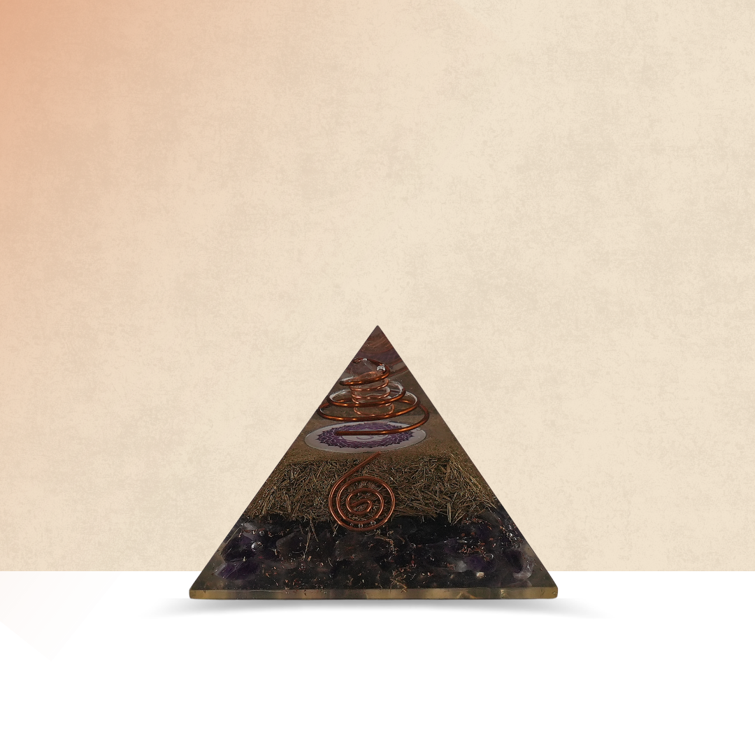 Amethyst Orgonite Pyramid – for Positive Energy