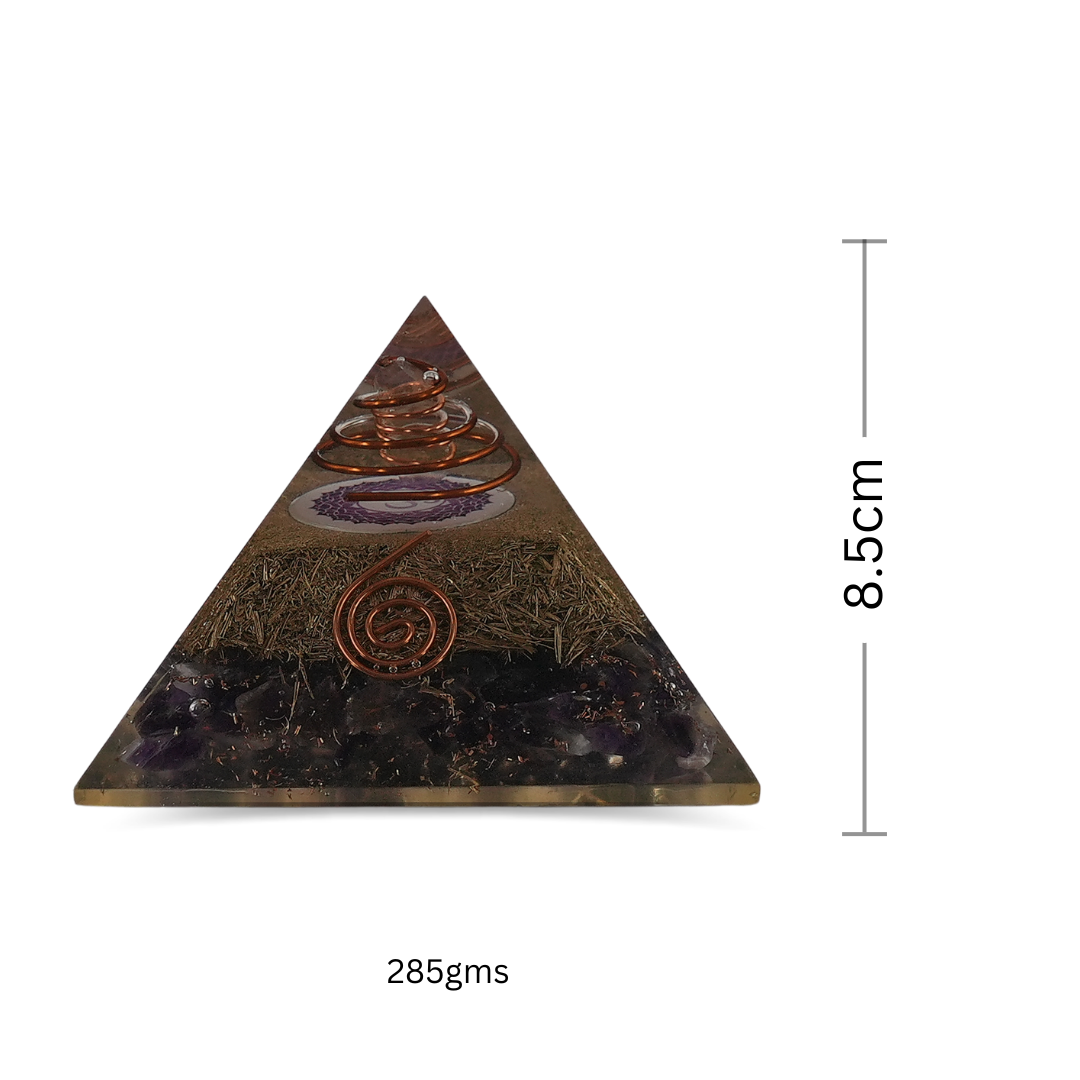 Amethyst Orgonite Pyramid – for Positive Energy