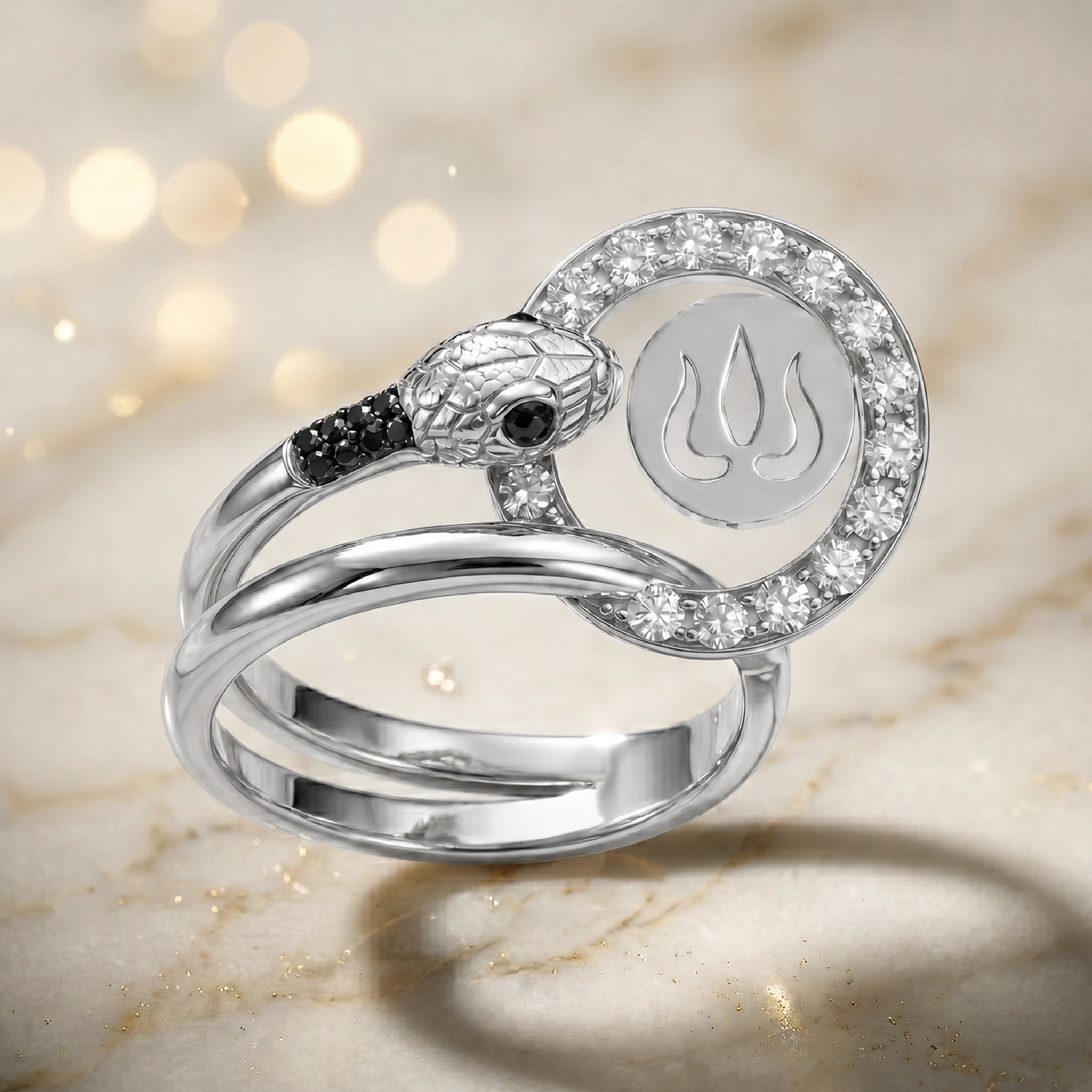 Om Halo Silver Ring