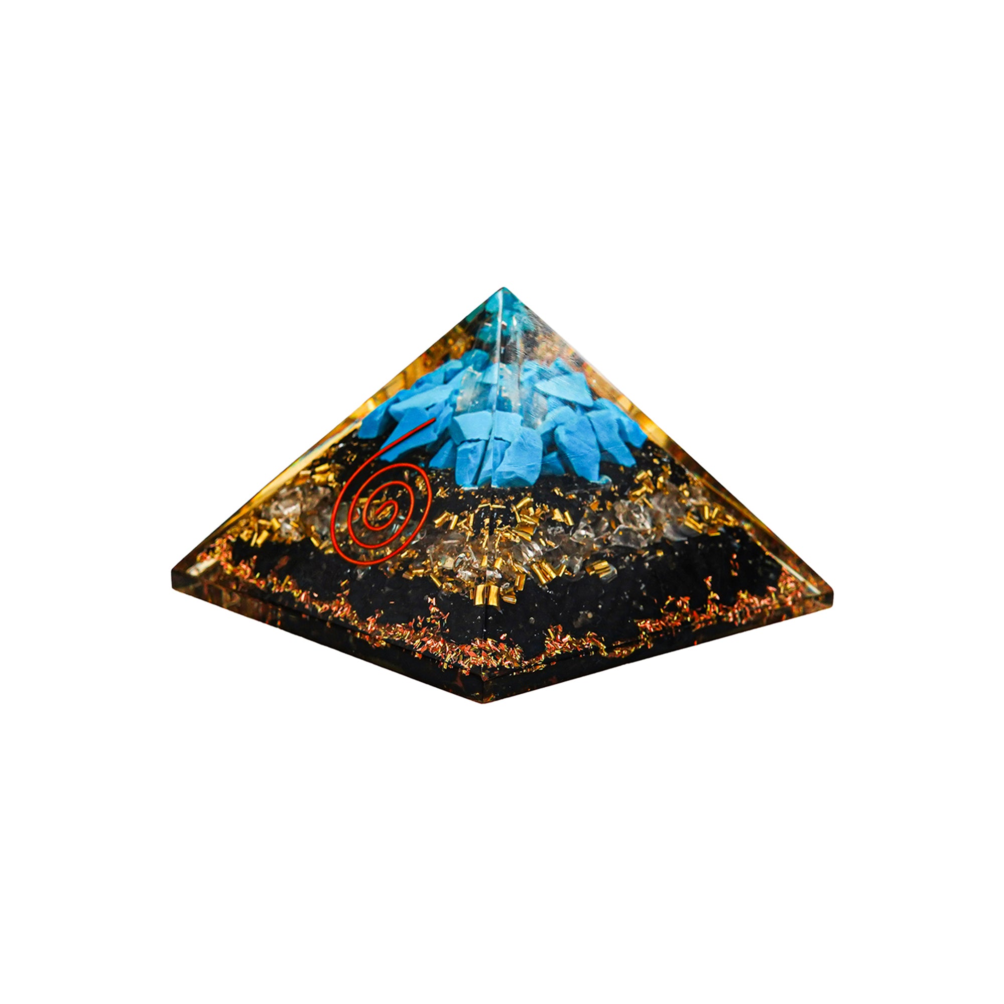 Black Tourmaline with Turquoise Pyramid – for Vastu