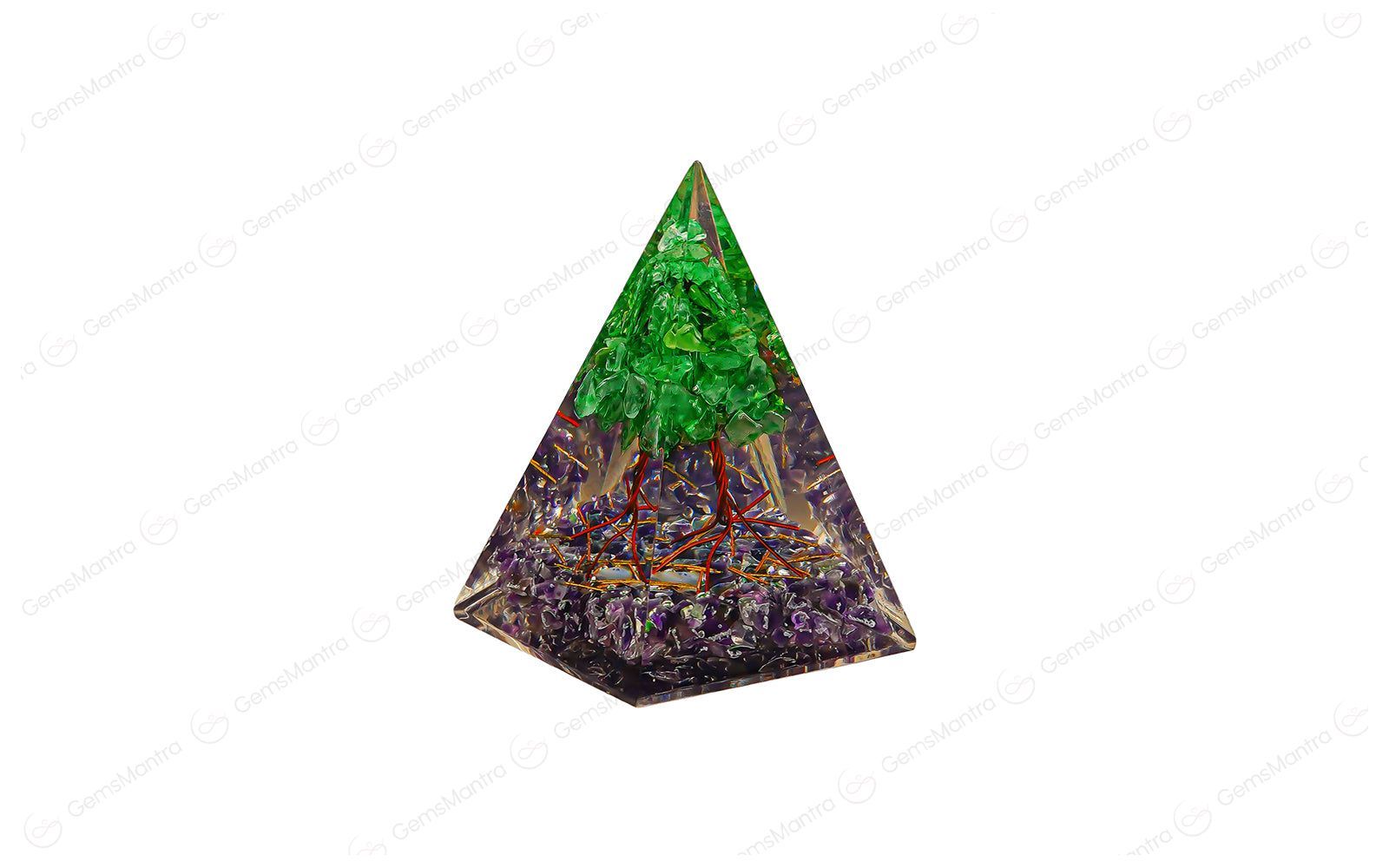 Amethyst With Tree Nubian Pyramid