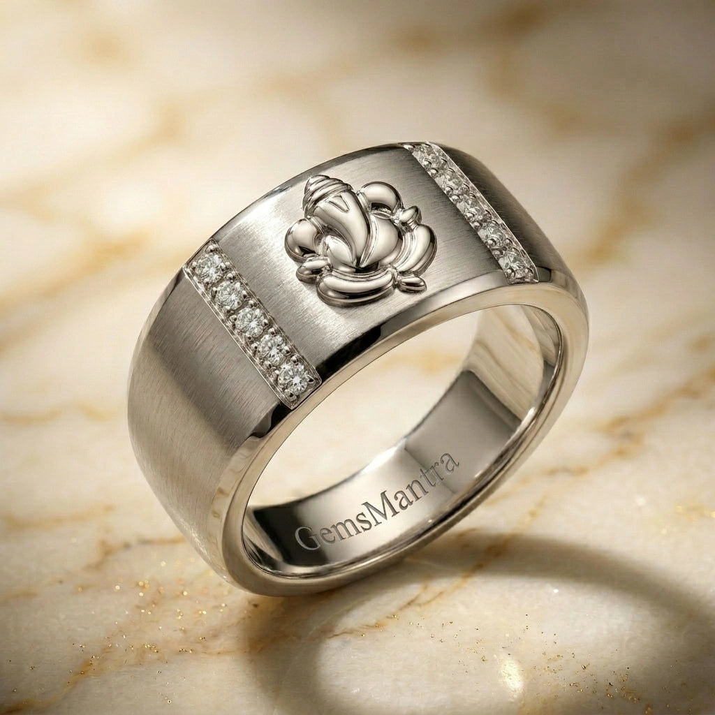Ganesh Engraved Silver Ring