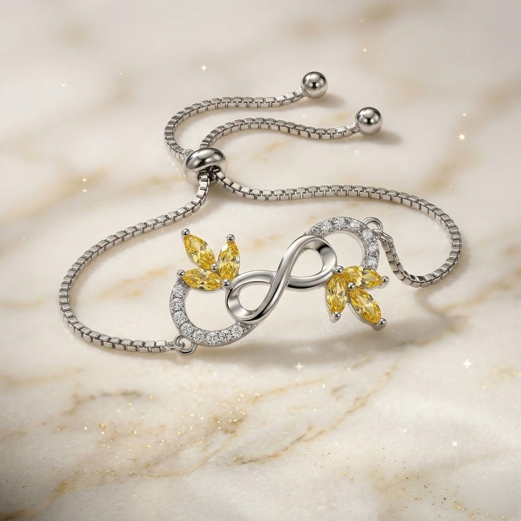 Infinity Butterfly Silver Bracelet