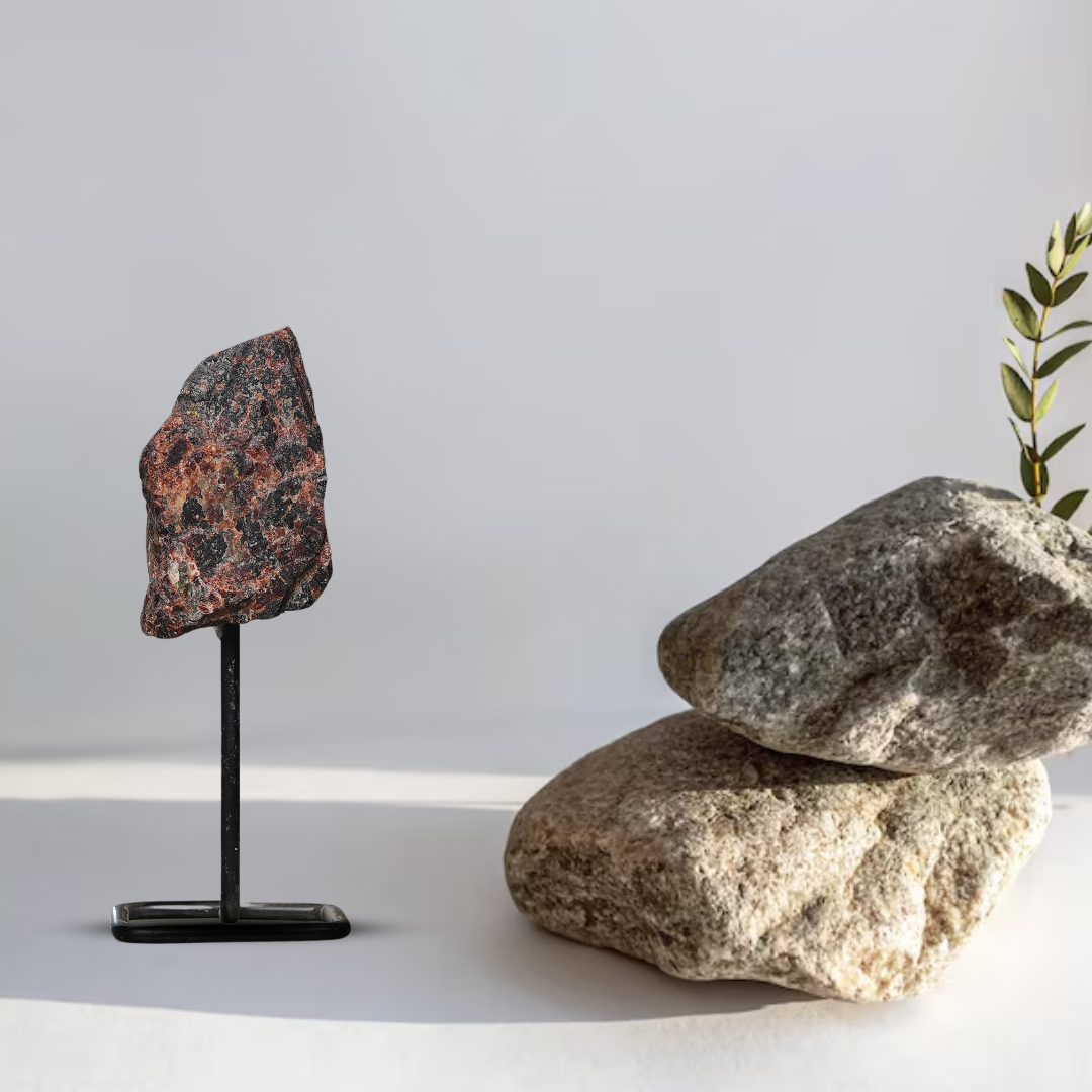 Garnet Raw Stone Stand – for Vastu