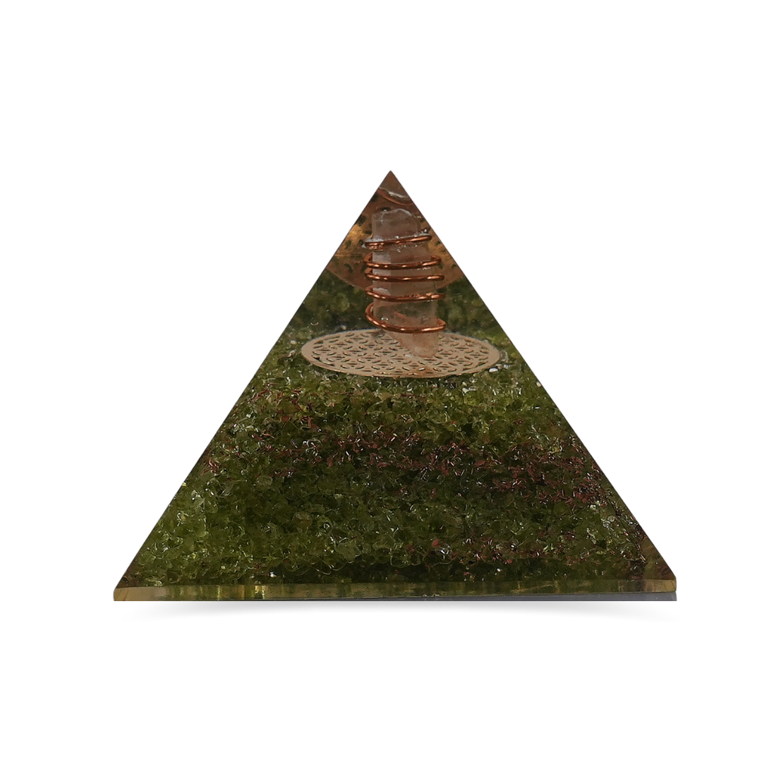 Peridot Orgonite Pyramid – for Positive Energy