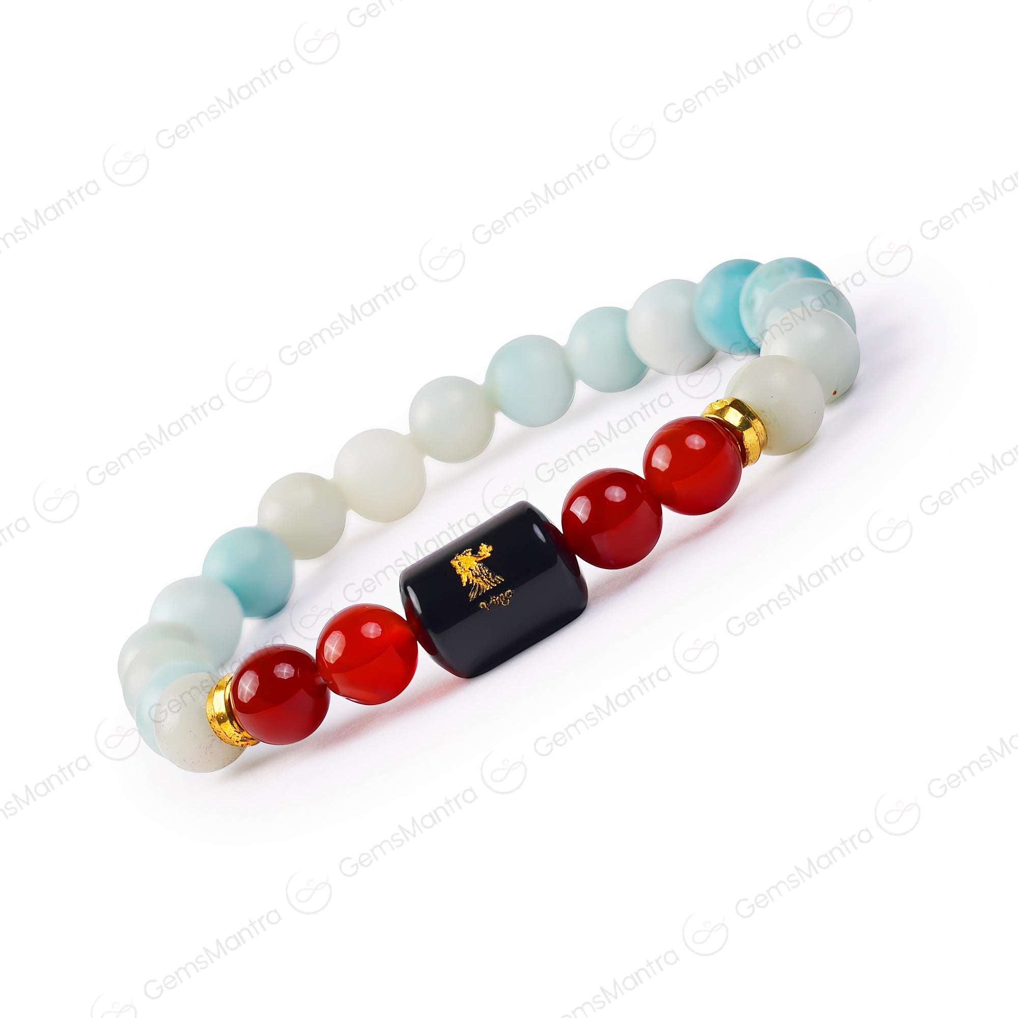 Virgo Zodiac Kanya Rashi Bracelet with Amazonite & Carnelian