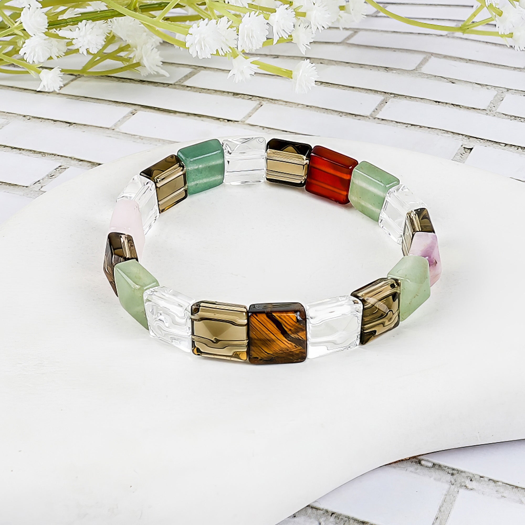 Multi-Stone Pyramid Bracelet