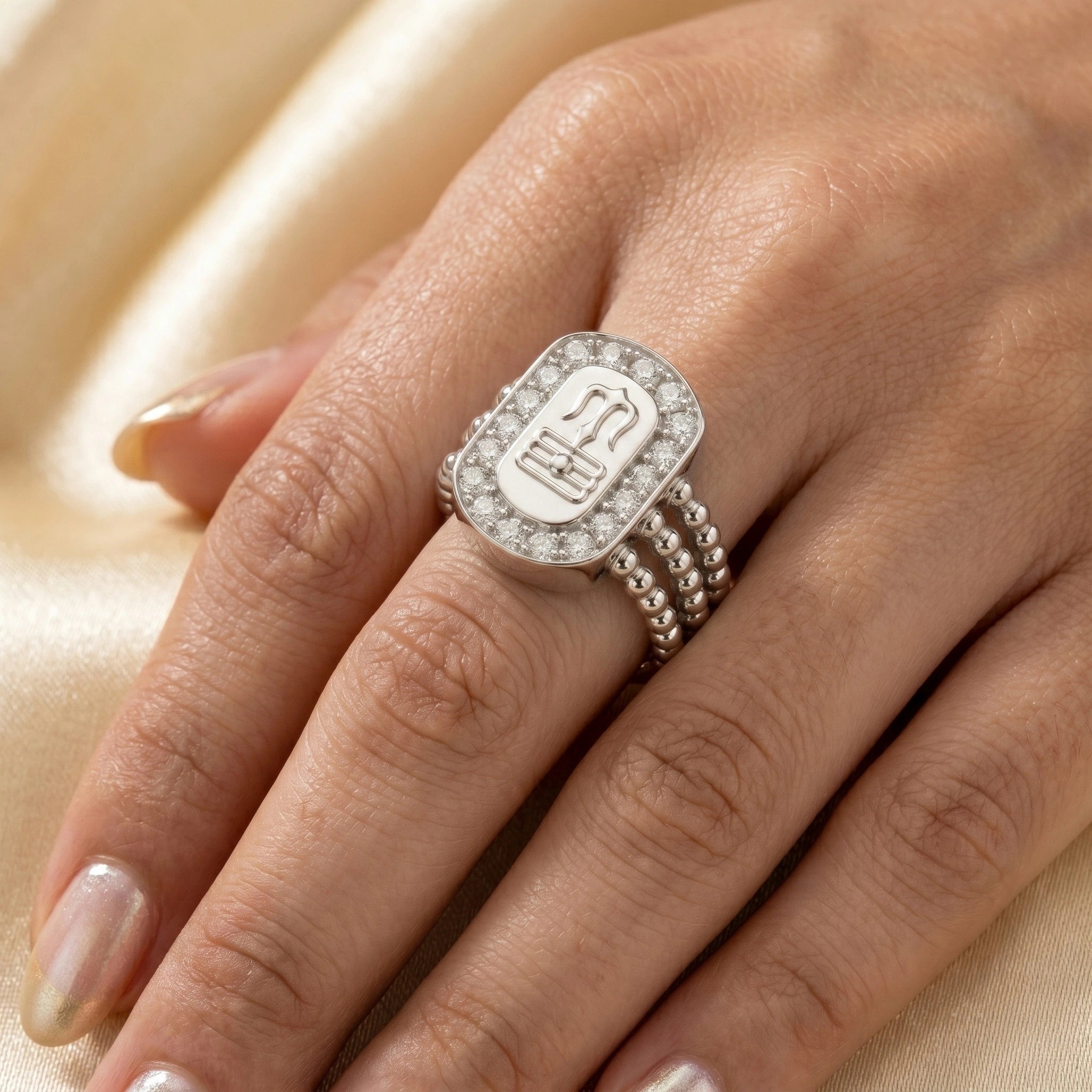 Shivling silver ring