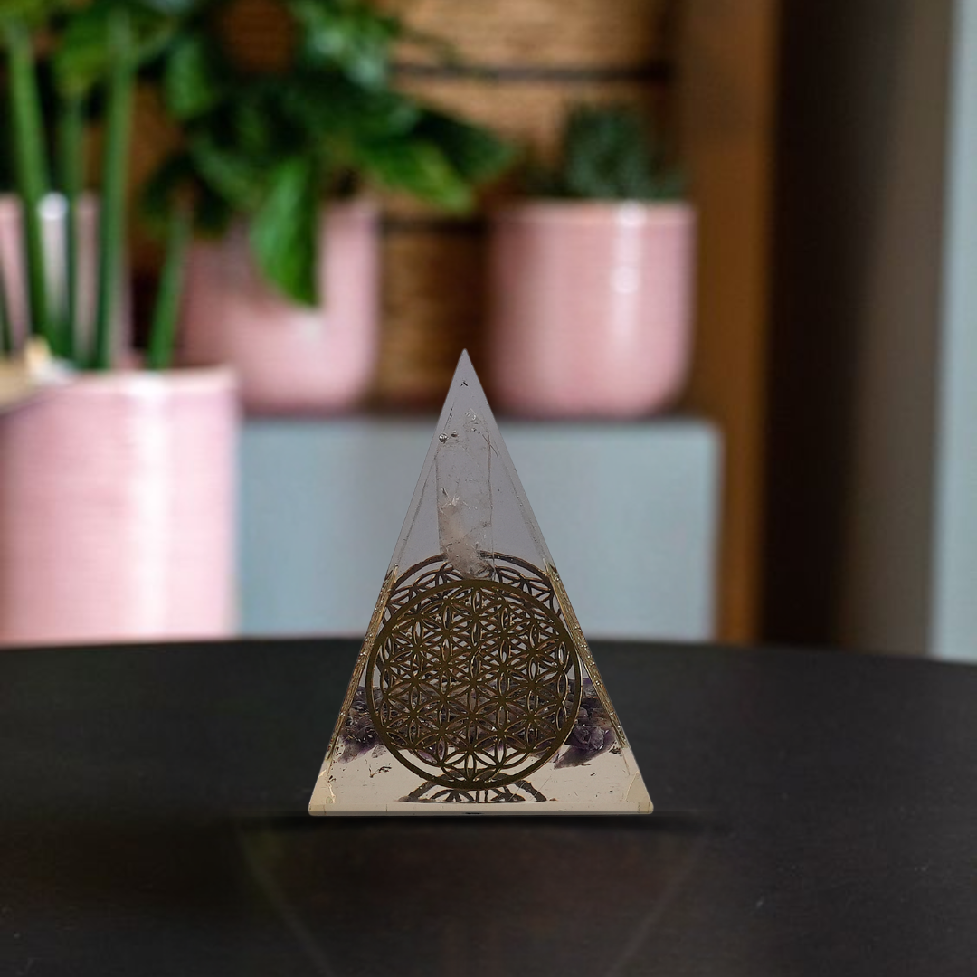 Amethyst Orgonite Nubian Pyramid – for Positive Energy