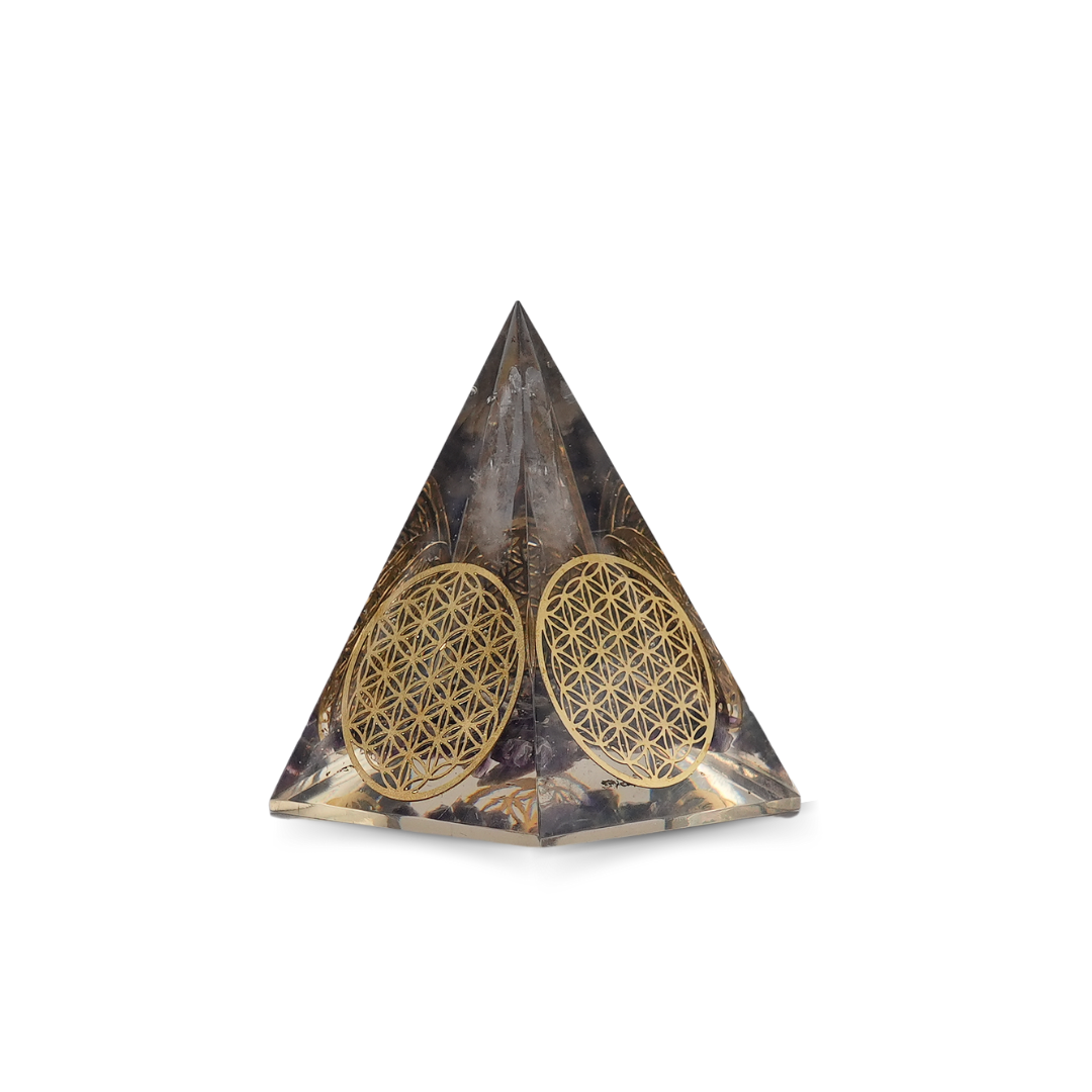 Amethyst Orgonite Nubian Pyramid – for Positive Energy