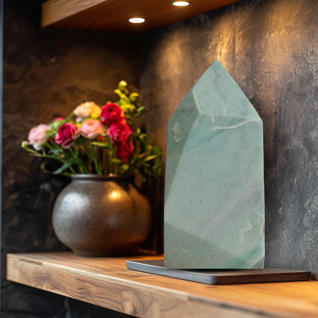 Green Aventurine Freeform Tower Point – for Vastu
