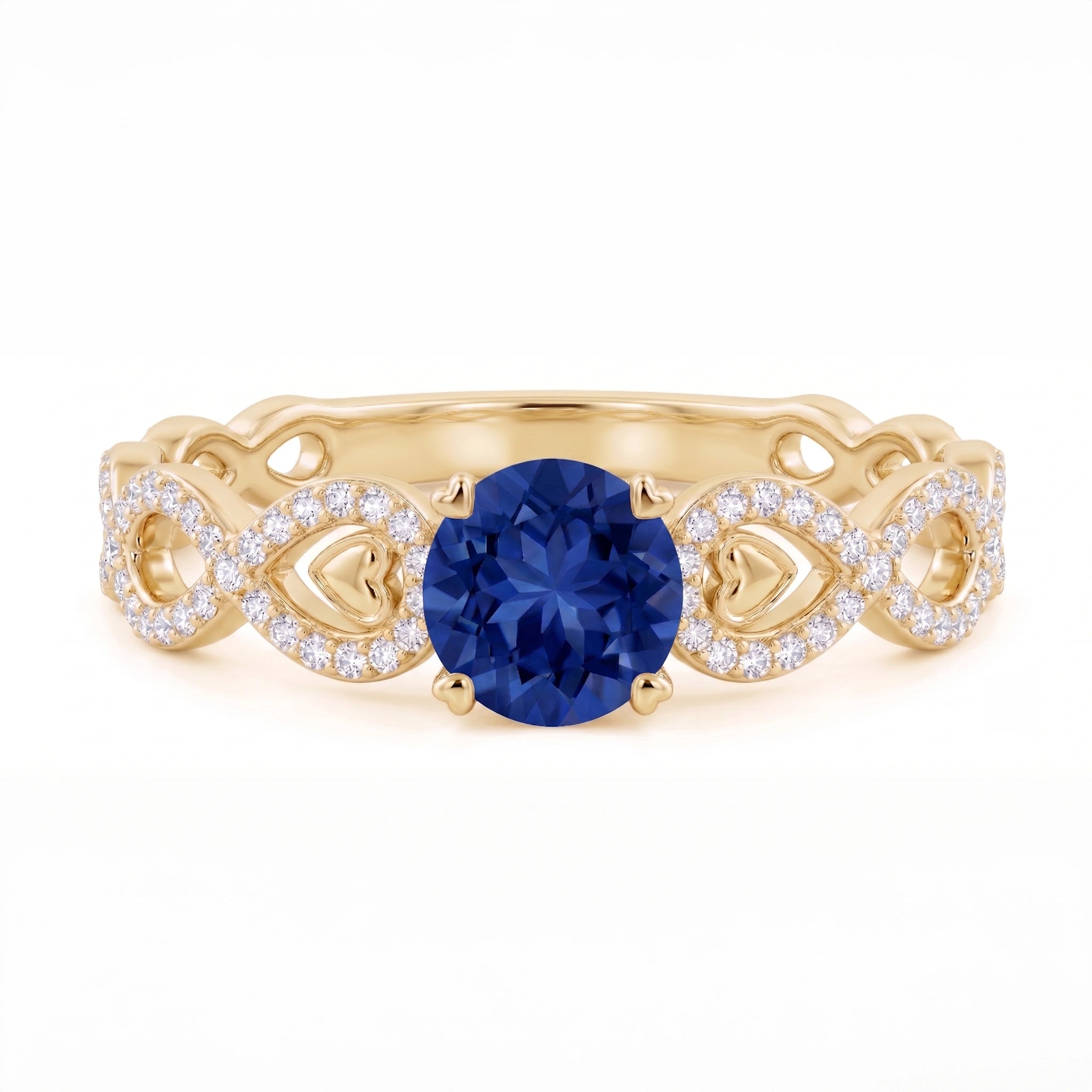 Oval Royal Blue Sapphire Filigree Openwork Engagement Ring