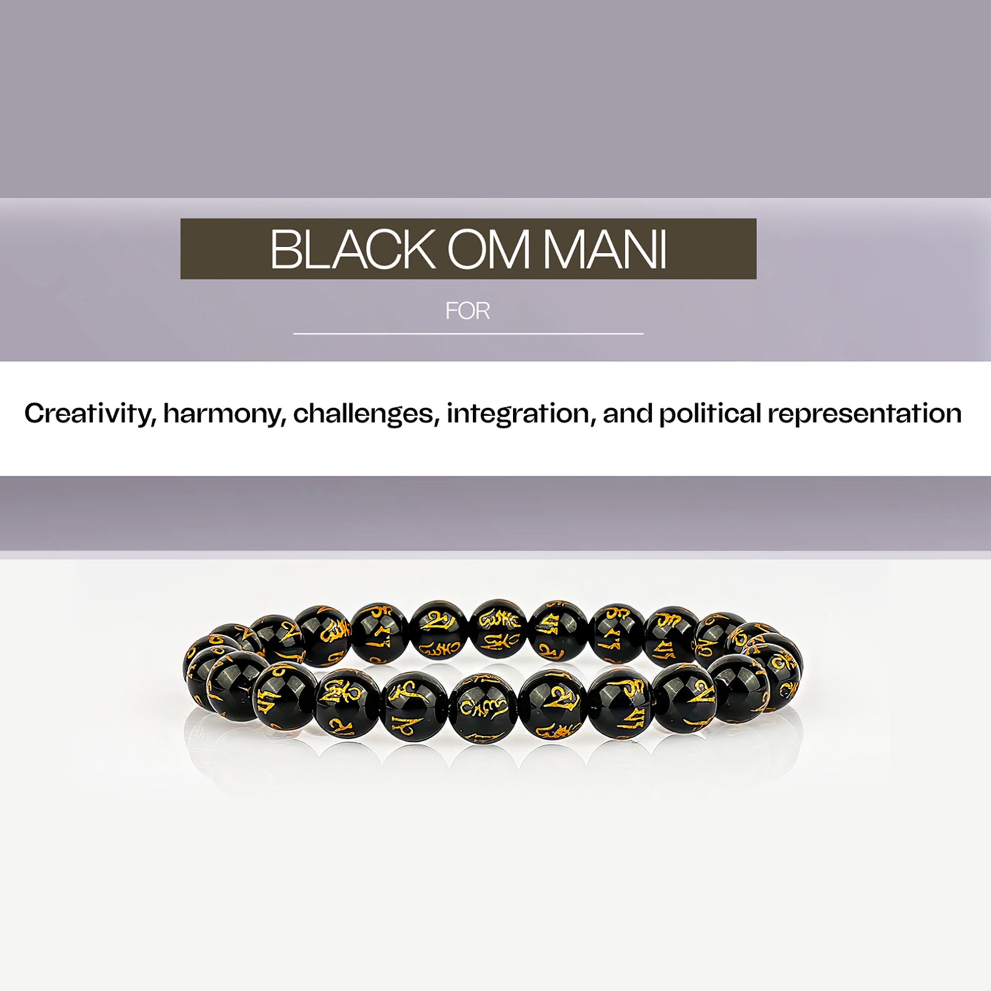 Black Om Mani Bracelet – Protection & Grounding