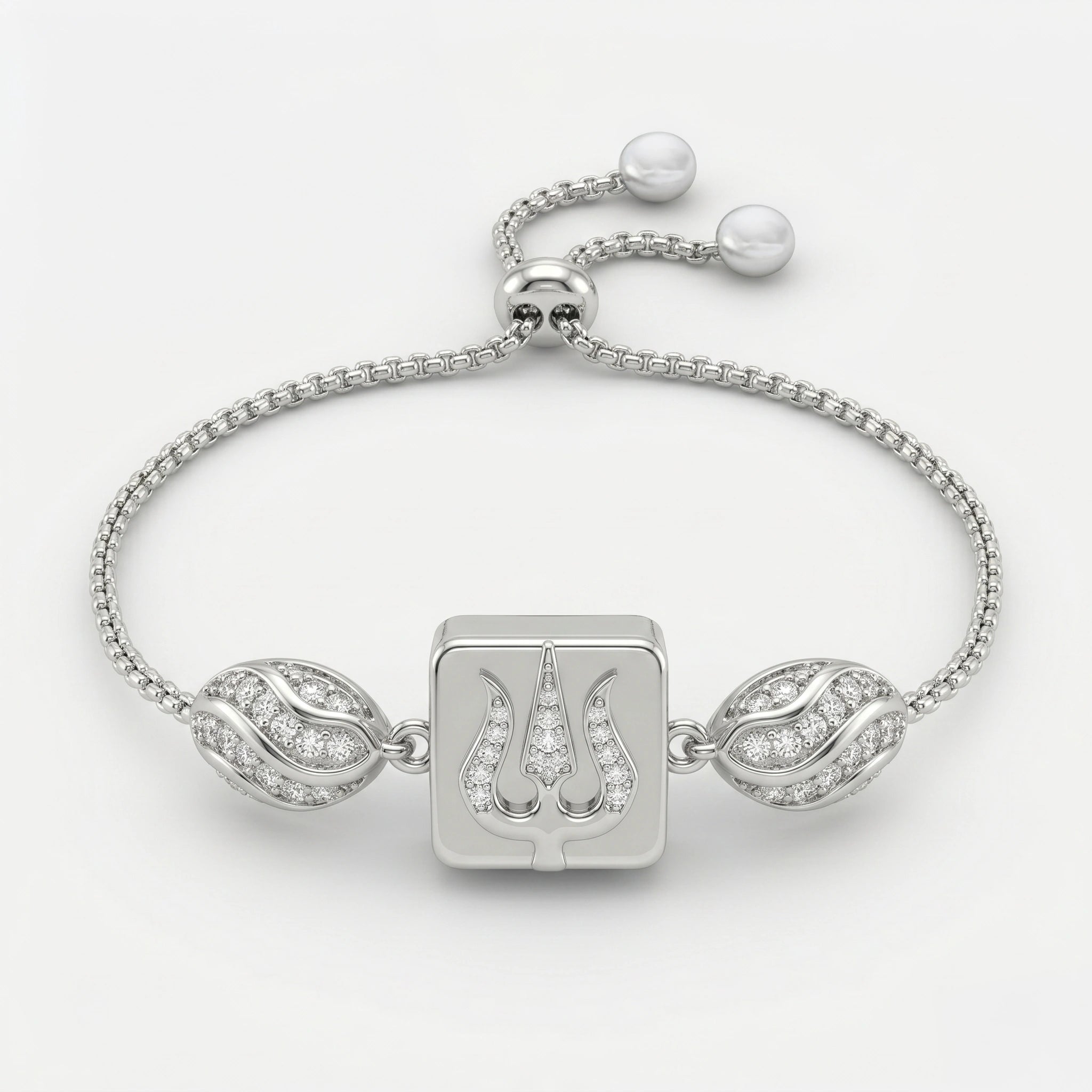 Trishul Charm Silver Bracelet