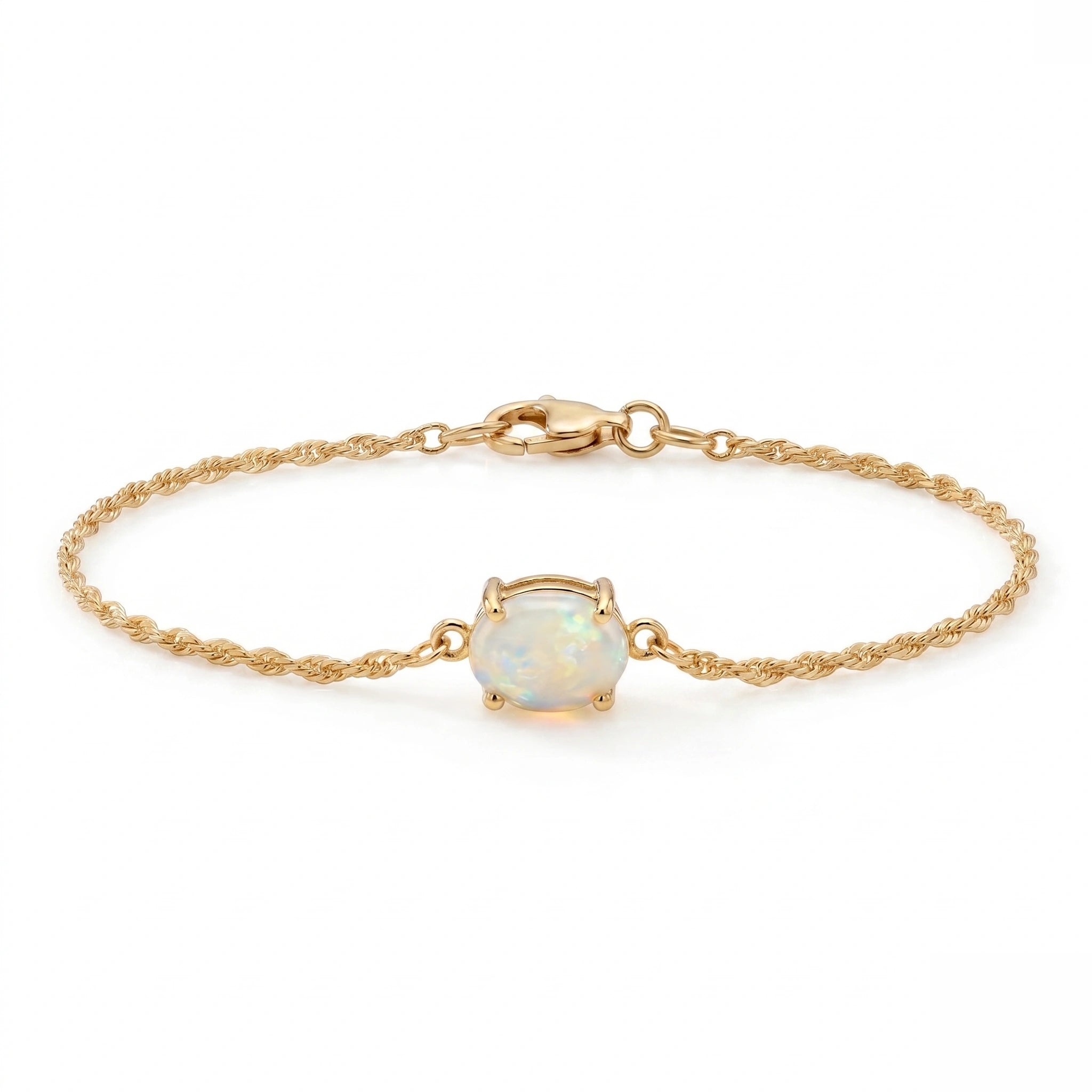 Elegant Cushion Opal Solitaire Bracelet
