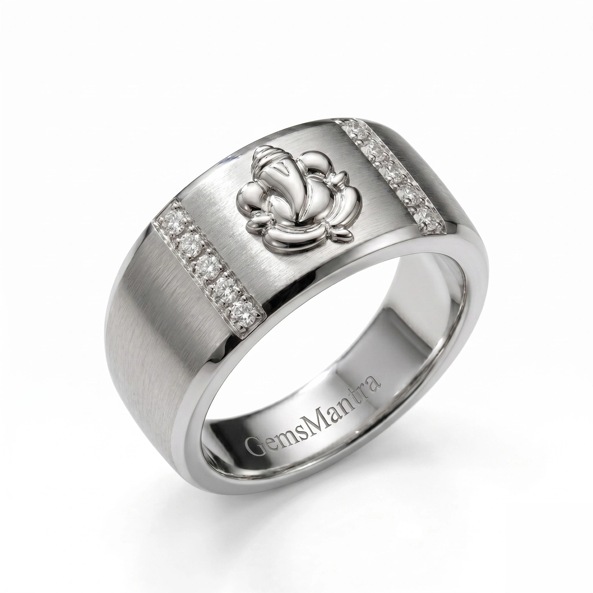 Ganesh Engraved Silver Ring