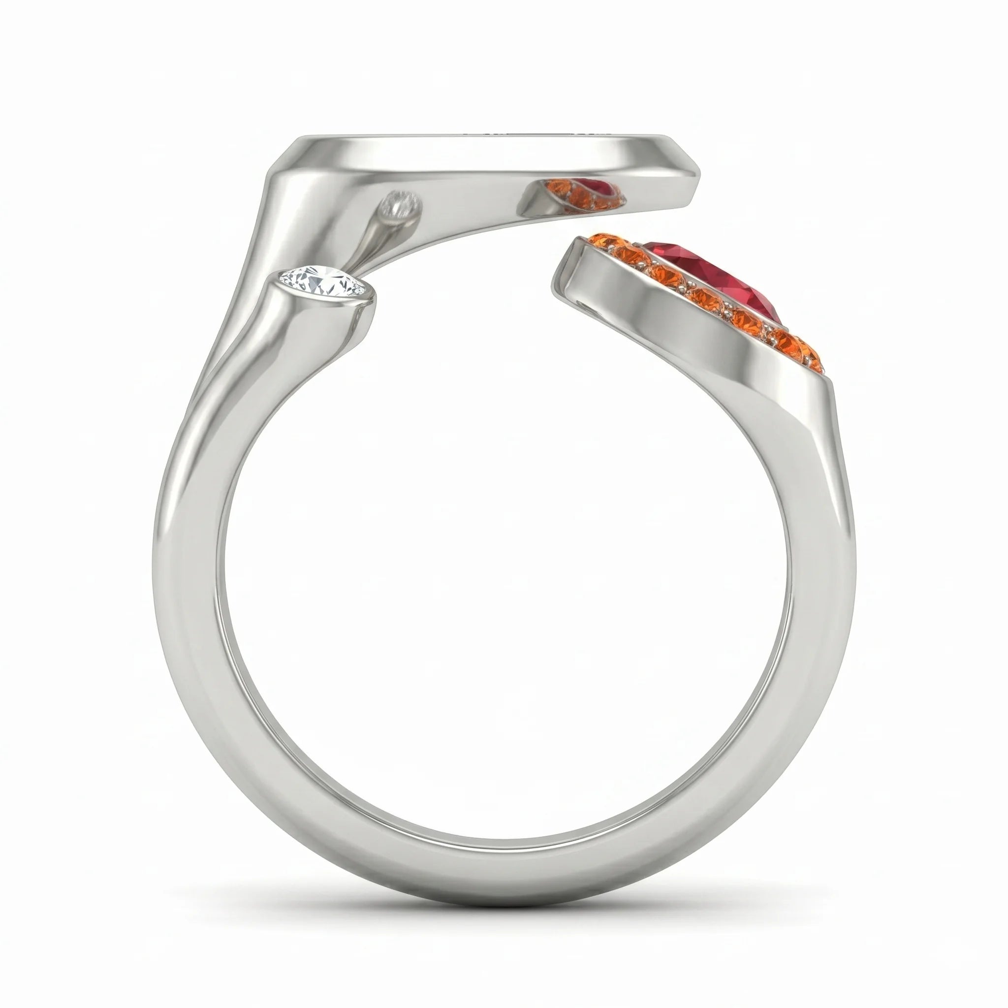 Dual Energy Gemstone Open Ring (925 Silver)