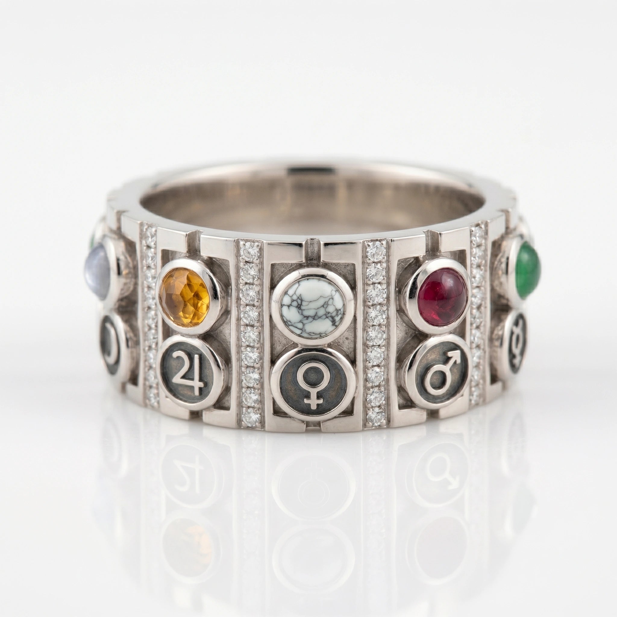 Zodiac Band Silver Ring