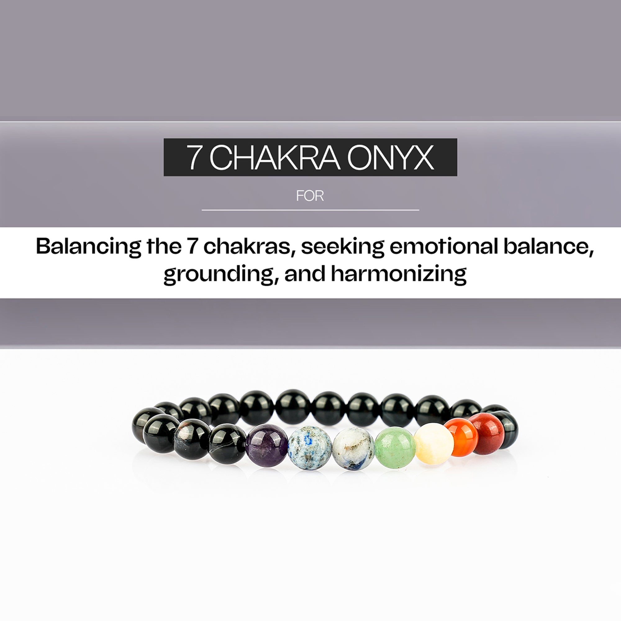 7 Chakra Onyx Bracelet – Protection & Balance