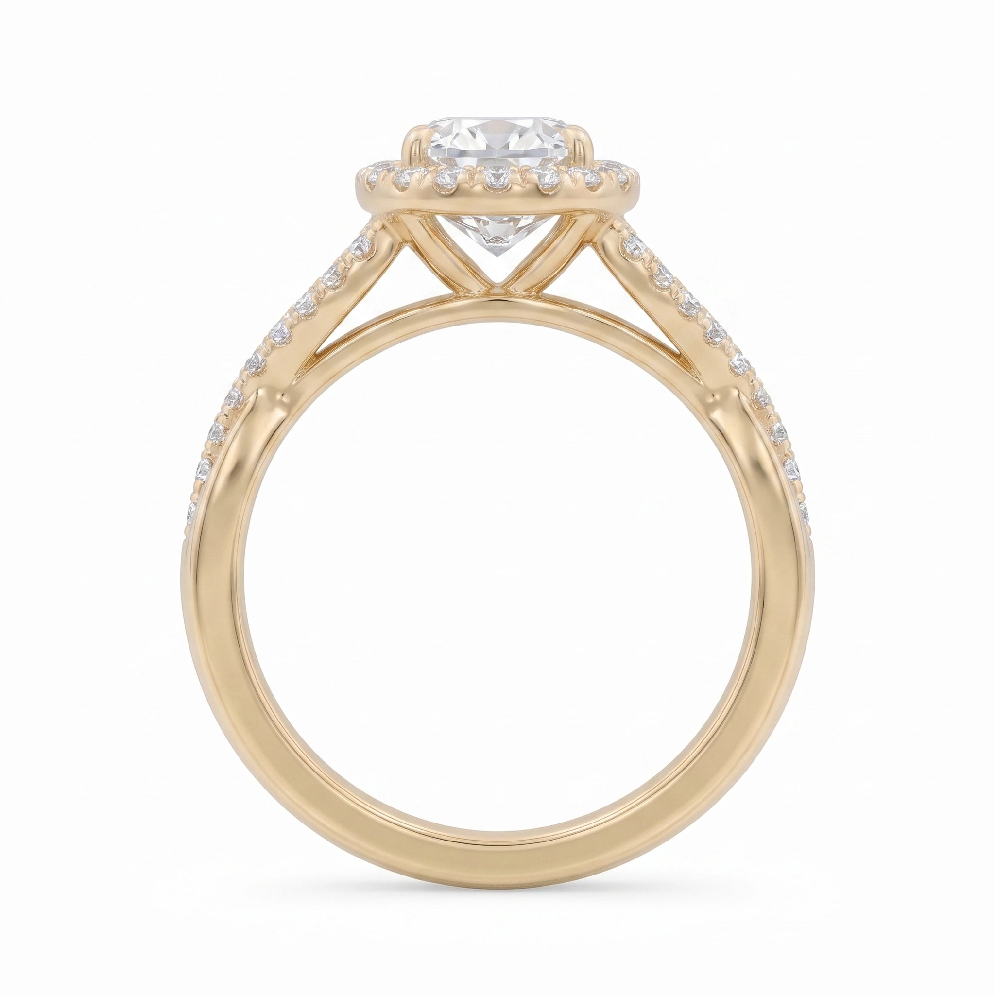 Oval Cut Brilliant Moissanite Filigree Halo Ring