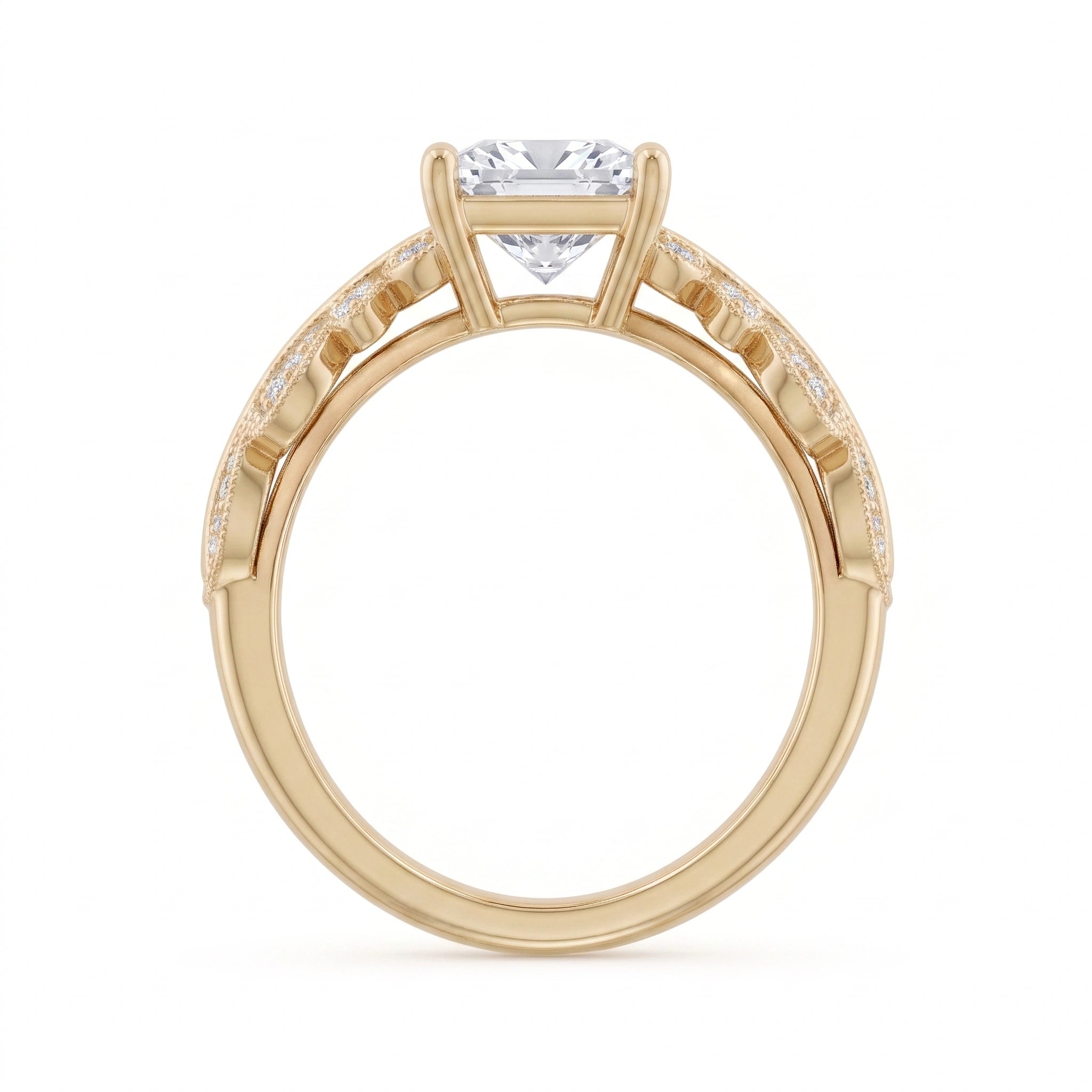 Princess Cut Radiant Diamond Enchanted Vine Engagement Ring