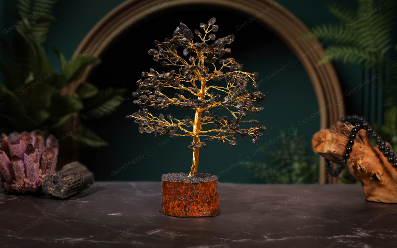 Large Black Agate Crystal Tree