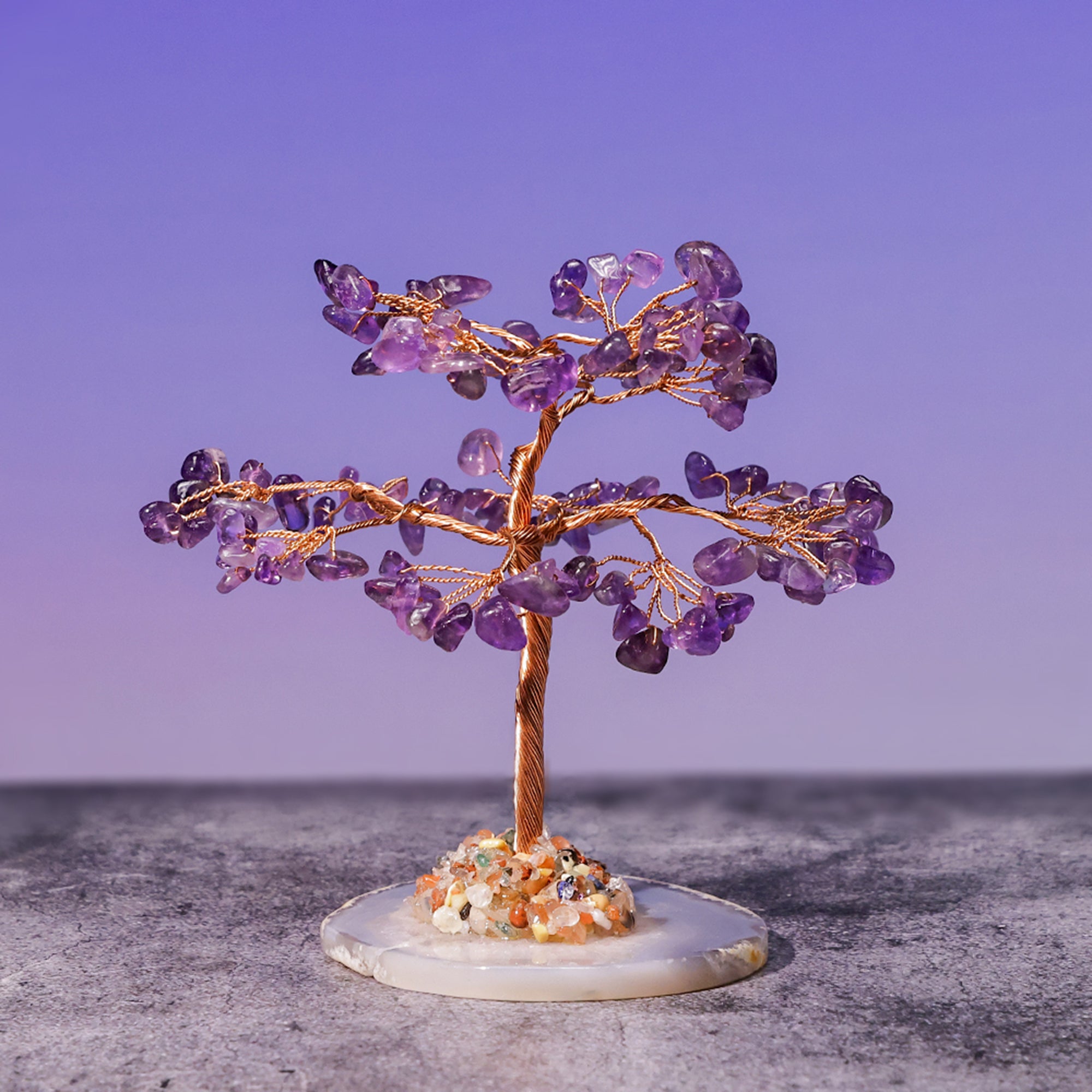Amethyst Crystal Tree with Plate Base – for Vastu