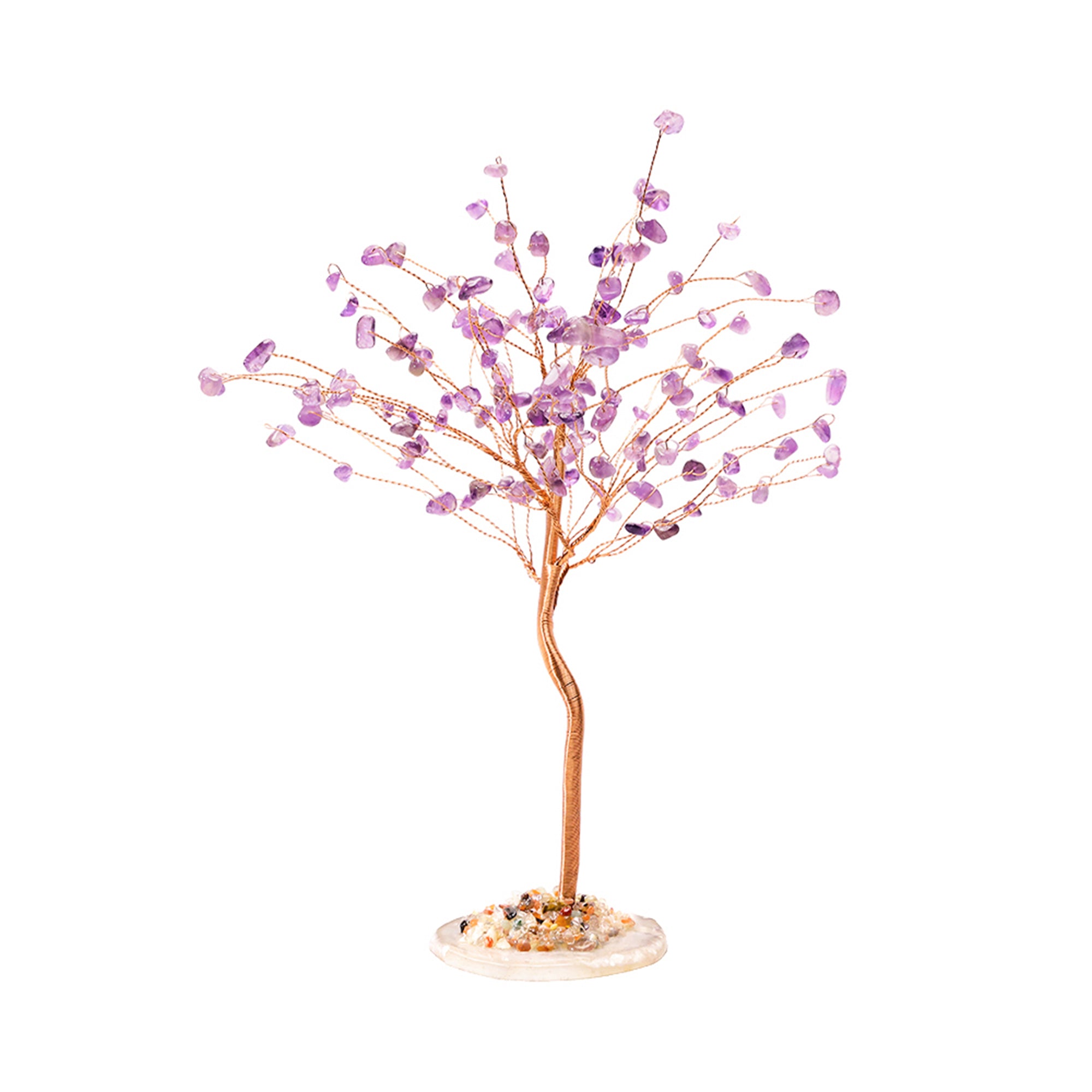 Amethyst Crystal Tree with Agate Plate – Large, for Vastu