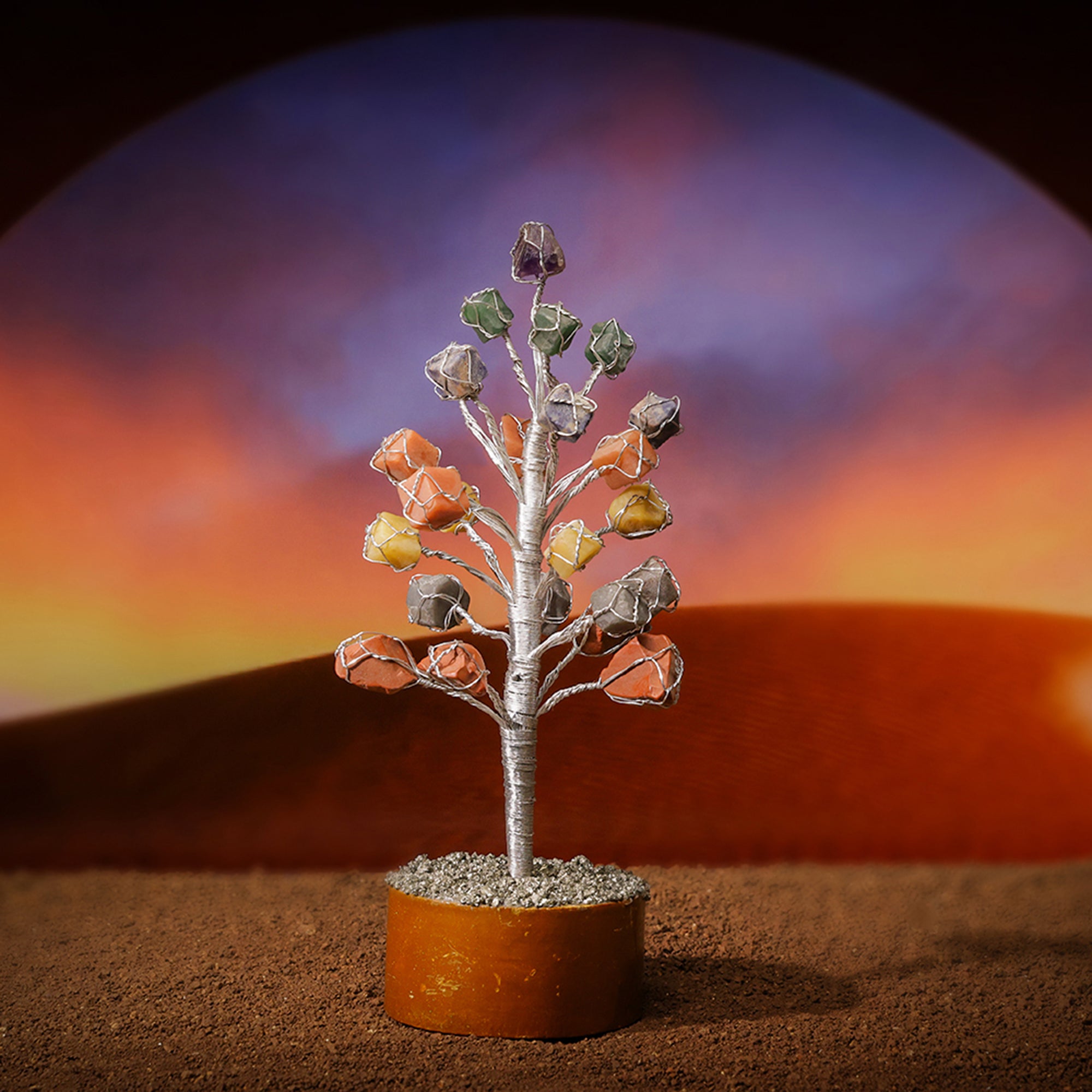 Seven Chakra Raw Stone Tree – for Vastu