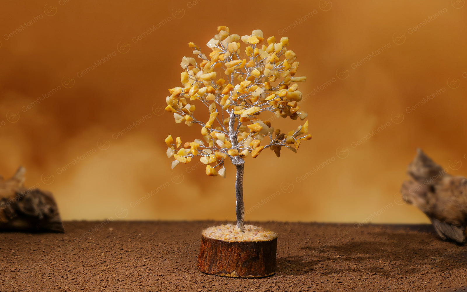 Large Golden Quartz Crystal Tree