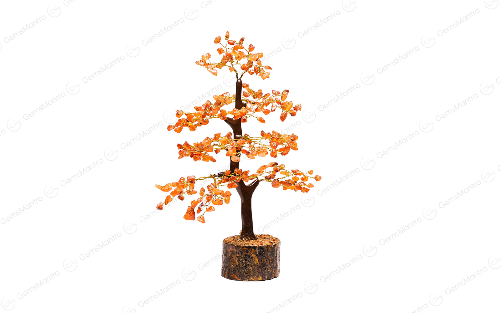 Wooden Carnelian Crystal Tree