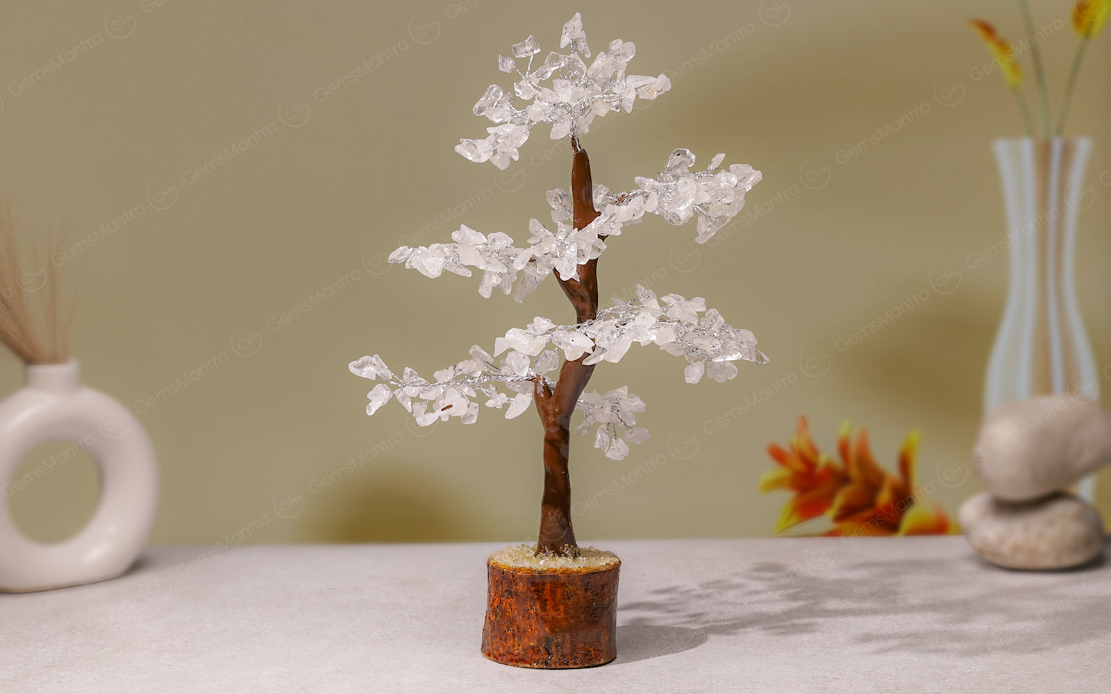 Wooden Crystal Quartz Tree