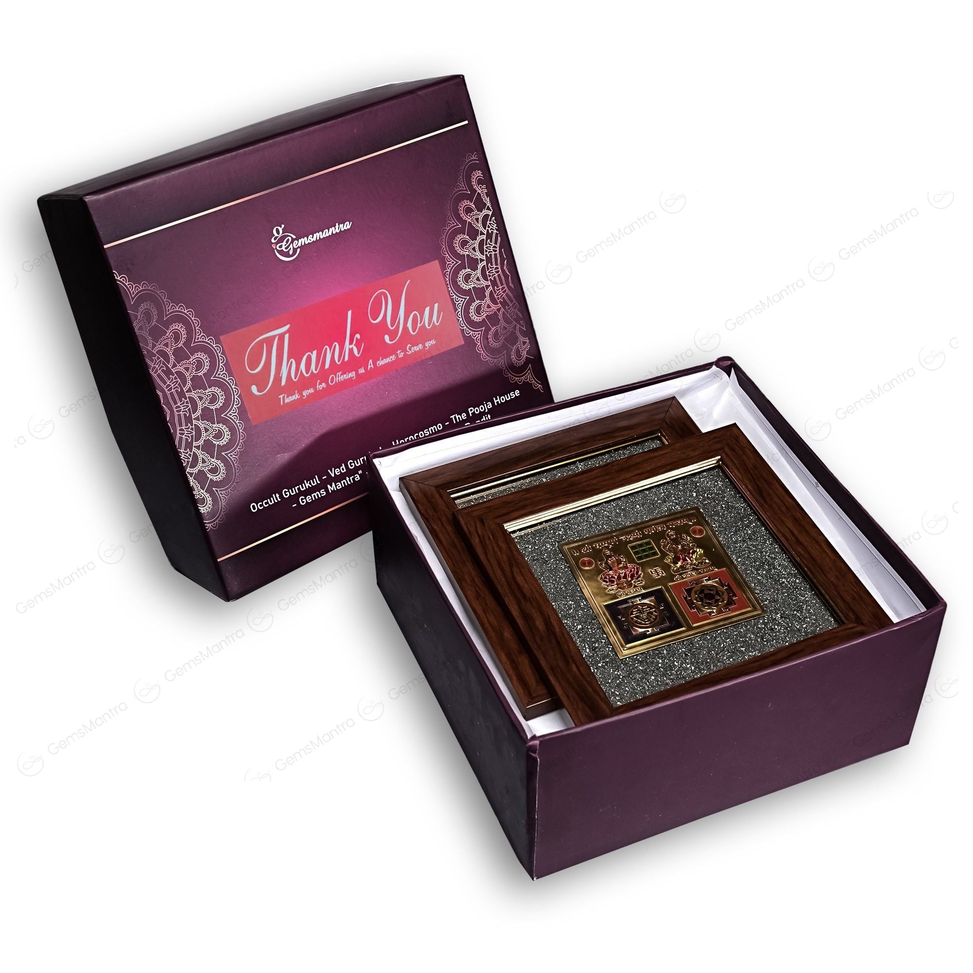 Shree Pyrite Yantra +Sampoorna Laxmi Ganesh Pyrite Yantra Dust Frame