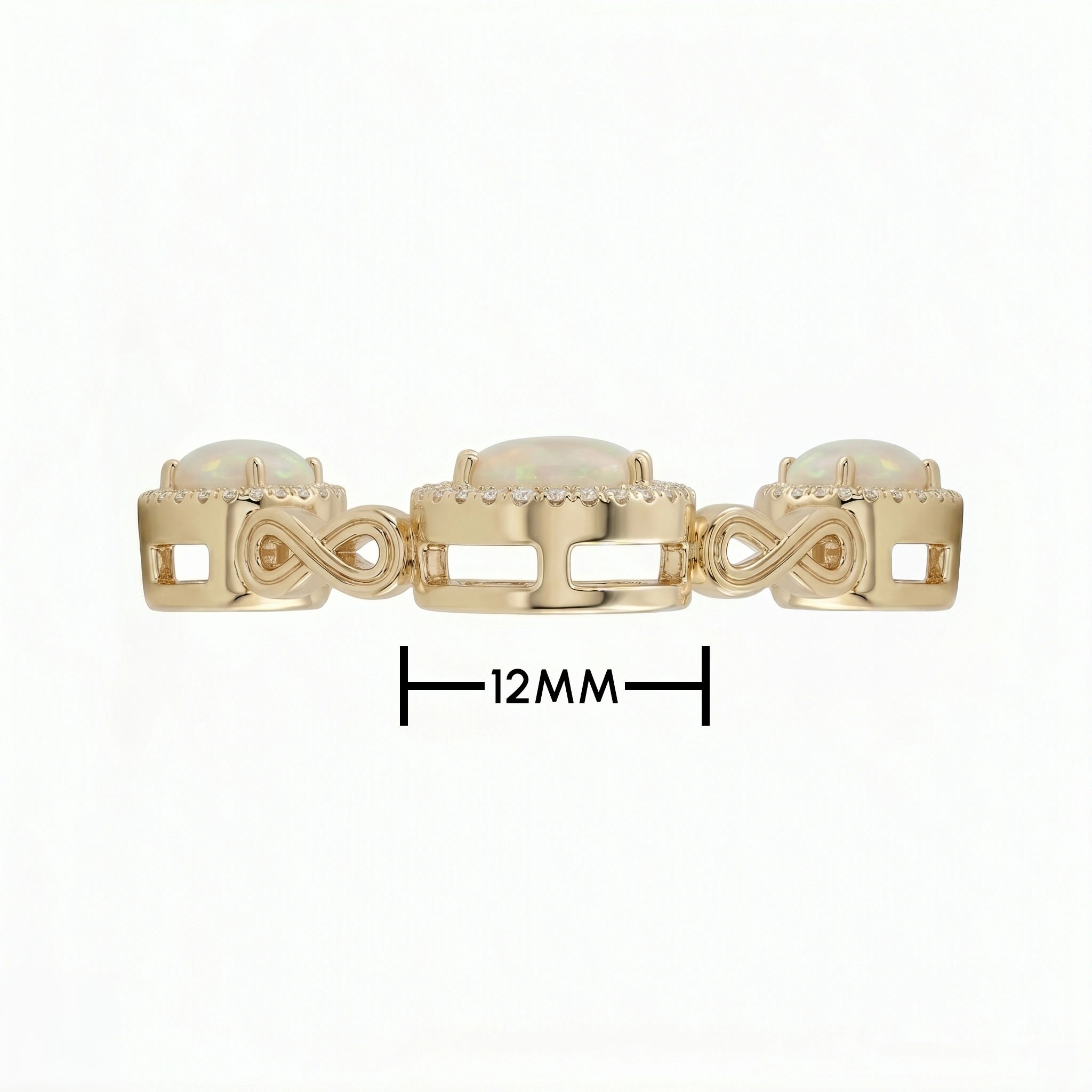 Classic Oval Opal Halo Tennis Bracelet