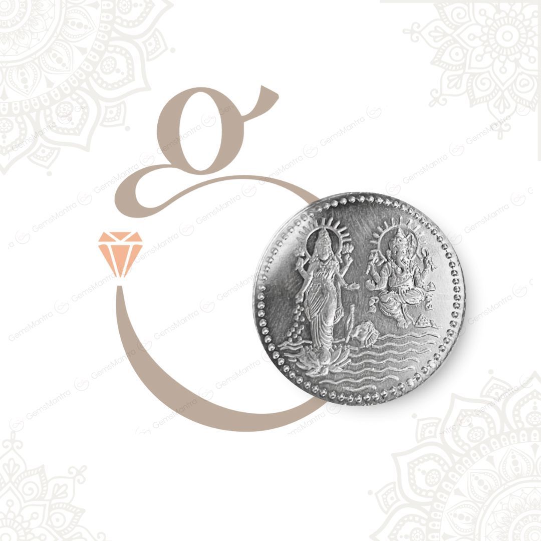5g Lakshmi & Ganesha Silver Coin - Gemsmantra