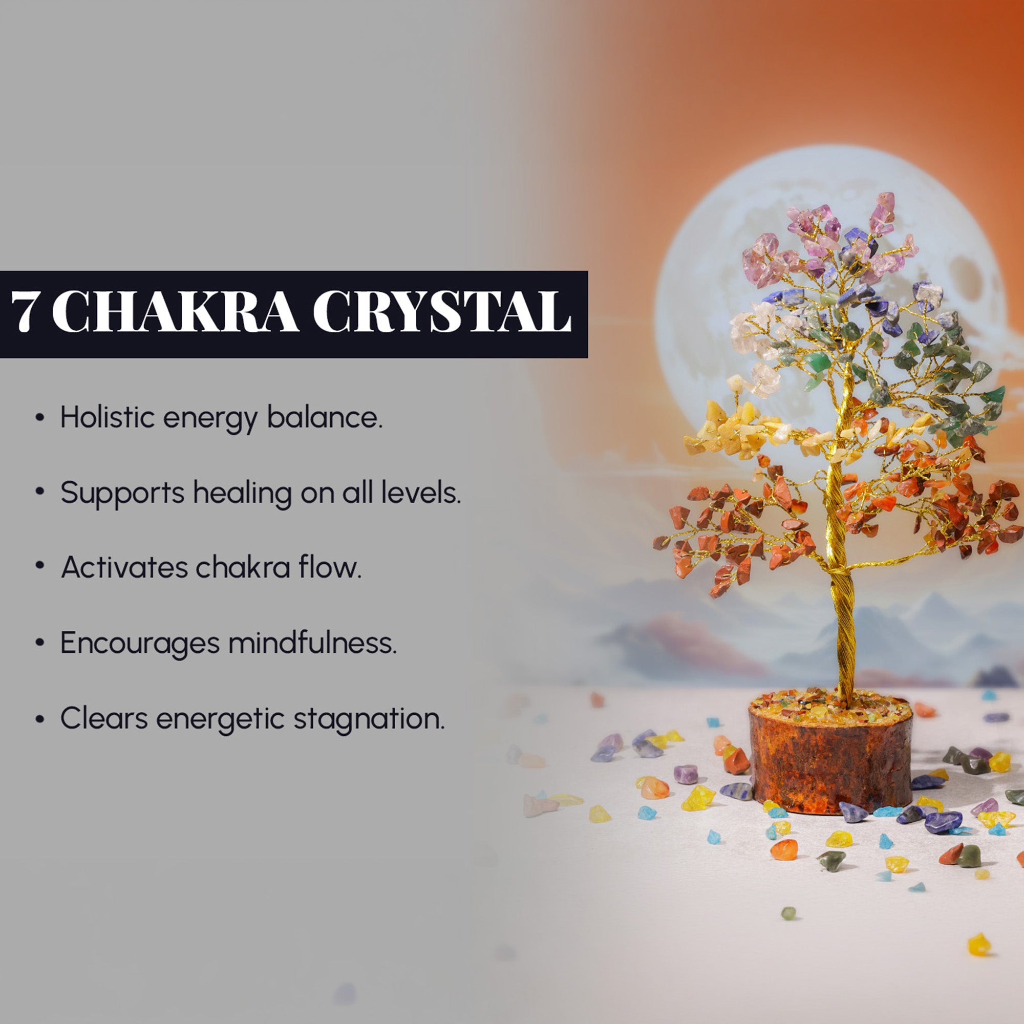 Seven Chakra Crystal Tree – Large, for Vastu