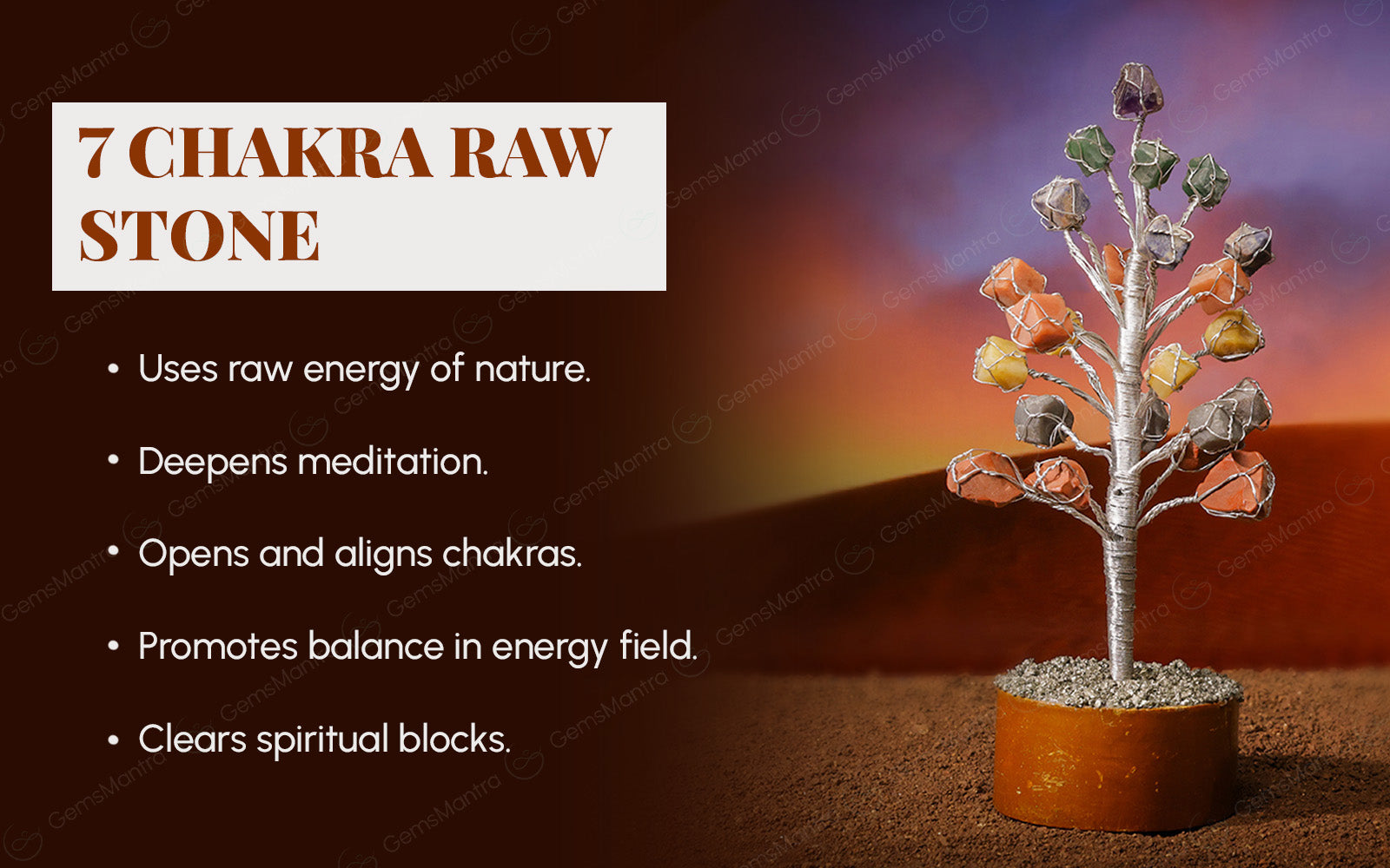Seven Chakra Raw Stone Tree