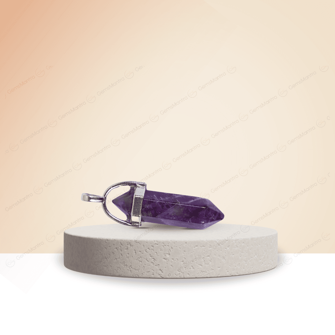 Amethyst Double Terminated Pencil Pendant - Gemsmantra