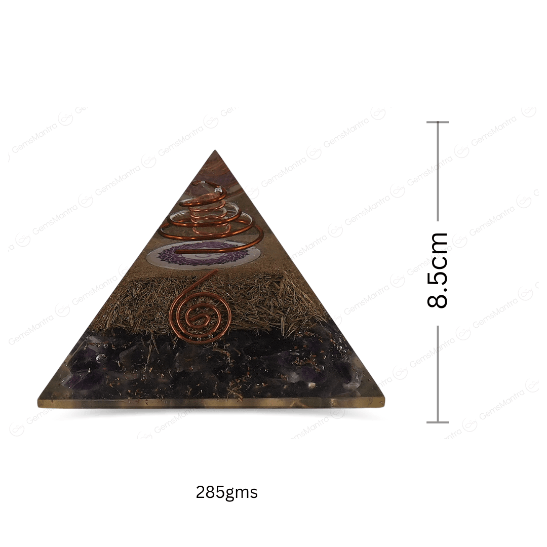 Amethyst Orgonite Pyramid/Orgone Pyramid - Gemsmantra
