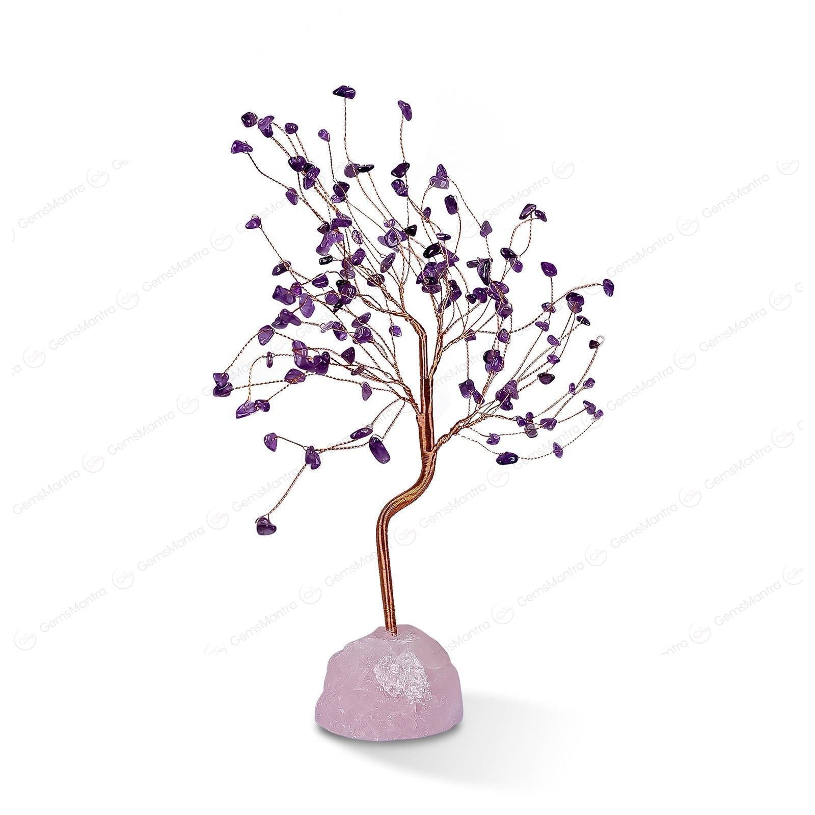 Amethyst With Raw Rose Quartz Large Tree - Gemsmantra