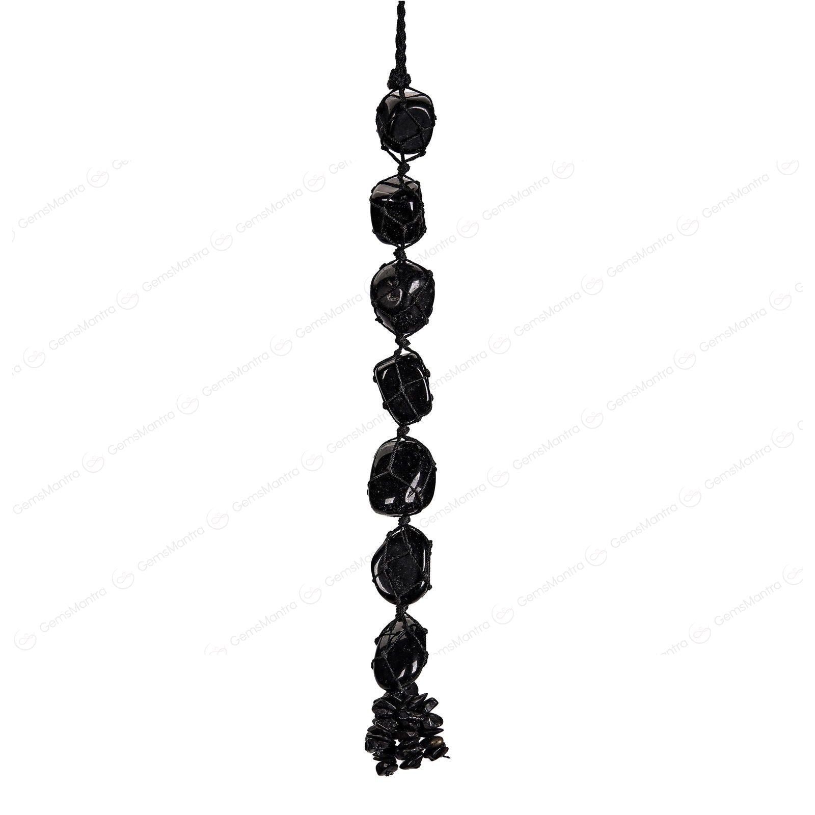 Black Obsidian Tumbled Hanging - Gemsmantra