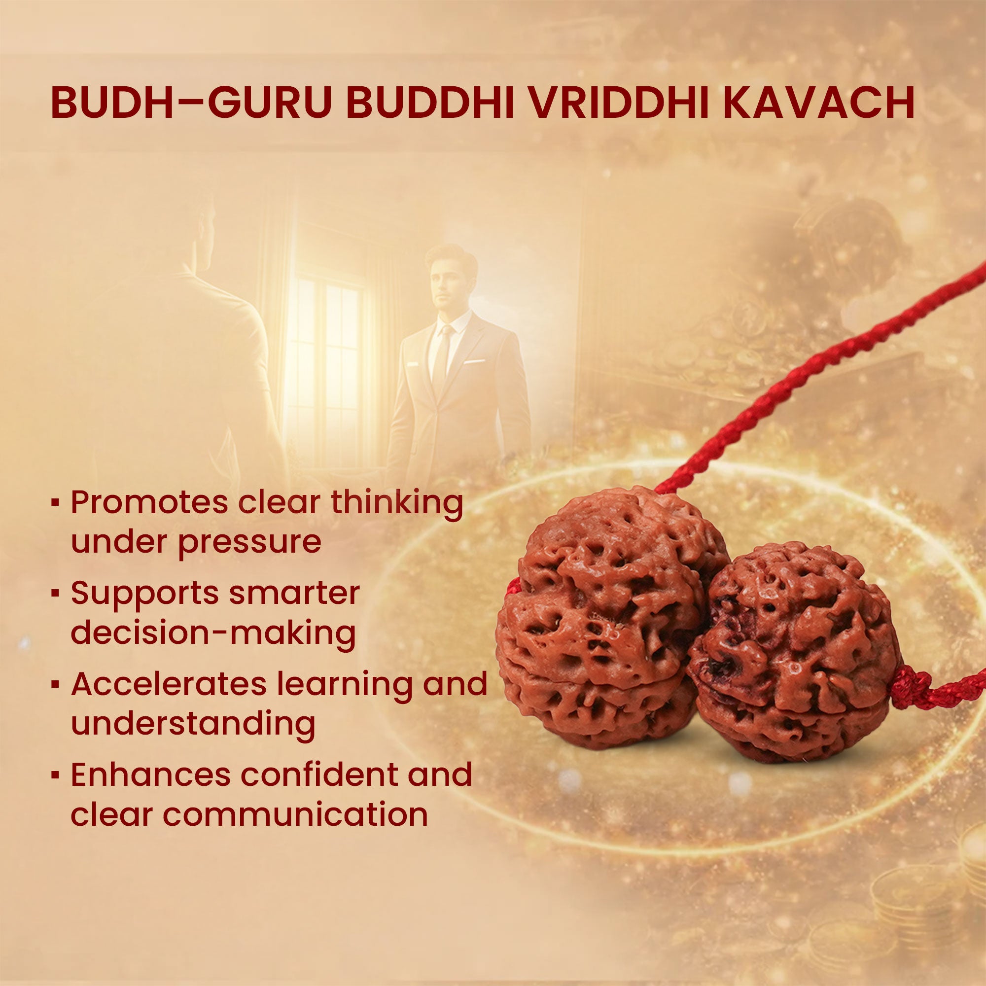 Budh-Guru Buddhi Vriddhi Kavach – 4 Mukhi Rudraksha