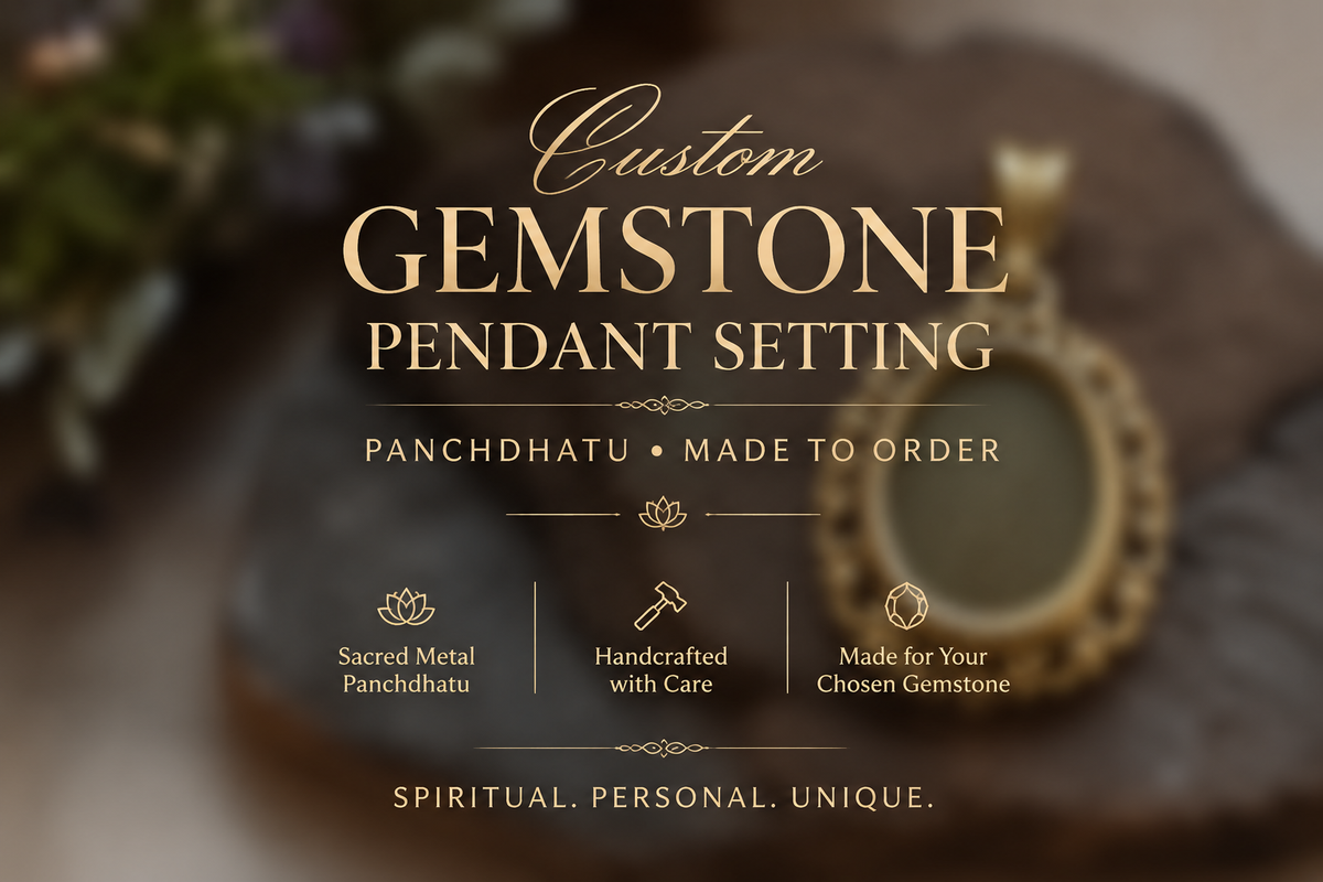Custom Gemstone Pendant Setting – Panchdhatu, Made to Order