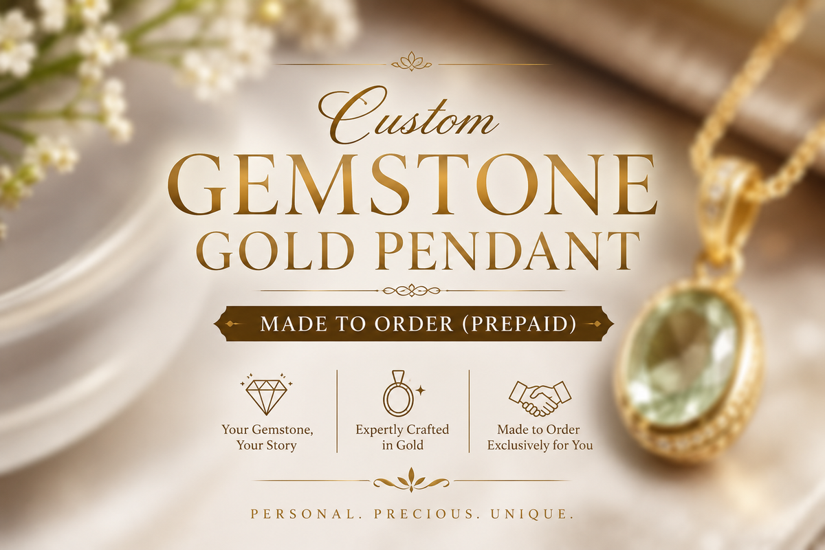 Custom Gemstone Gold Pendant – Made to Order (Prepaid)