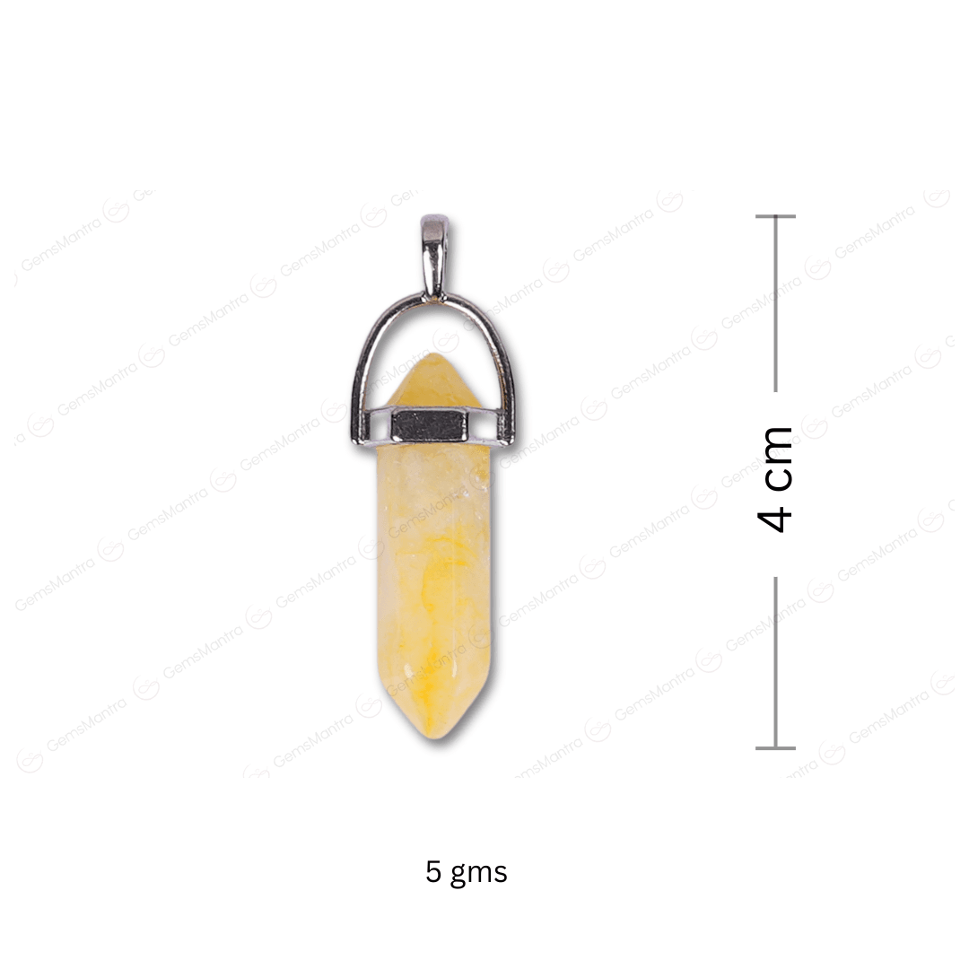 Citrine Double Terminated Pencil Pendant - Gemsmantra