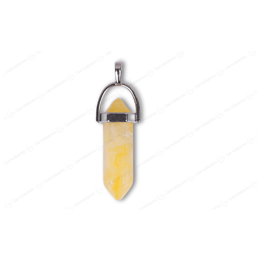 Citrine Double Terminated Pencil Pendant - Gemsmantra